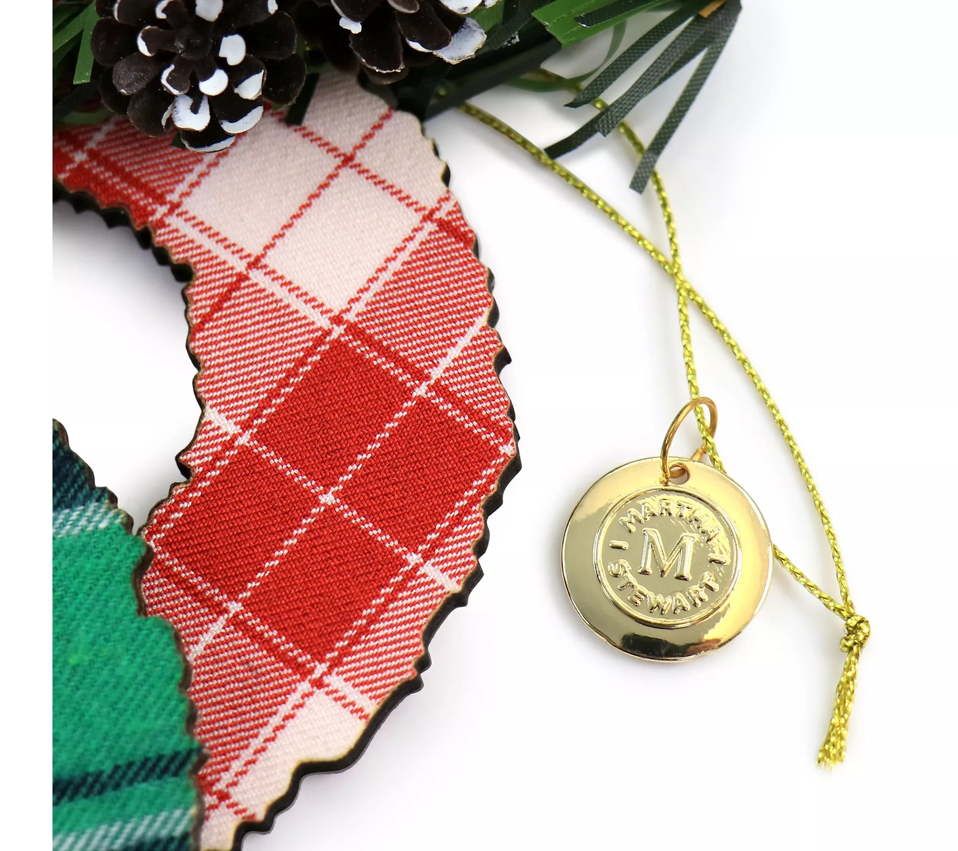 Martha Stewart Holiday Wreath Ornament 4 PieceSet