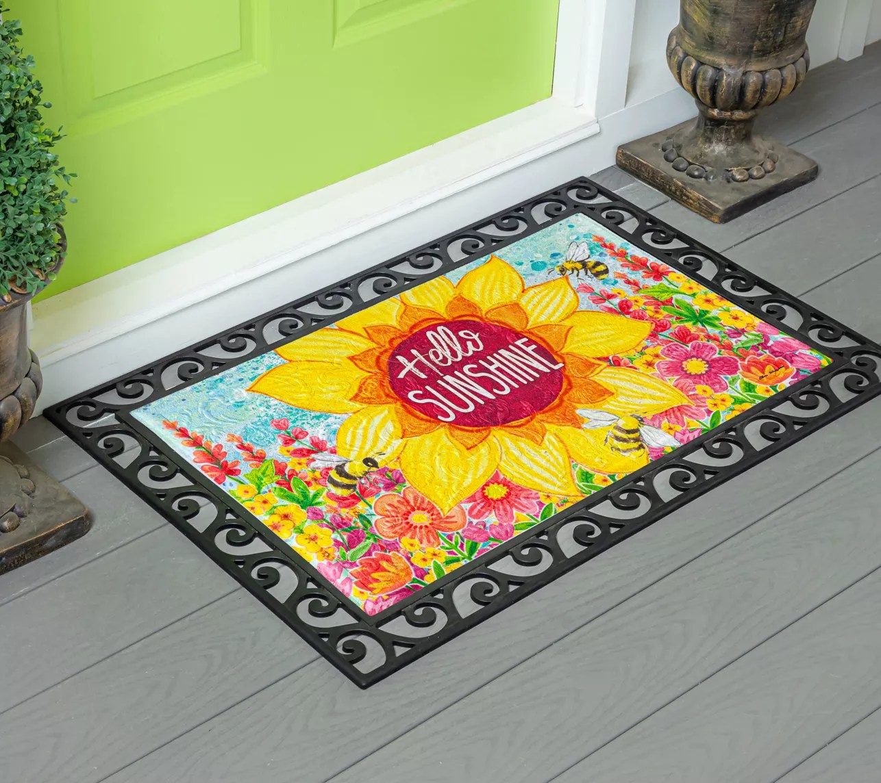 Evergreen Hello Sunshine Embossed Floor Mat