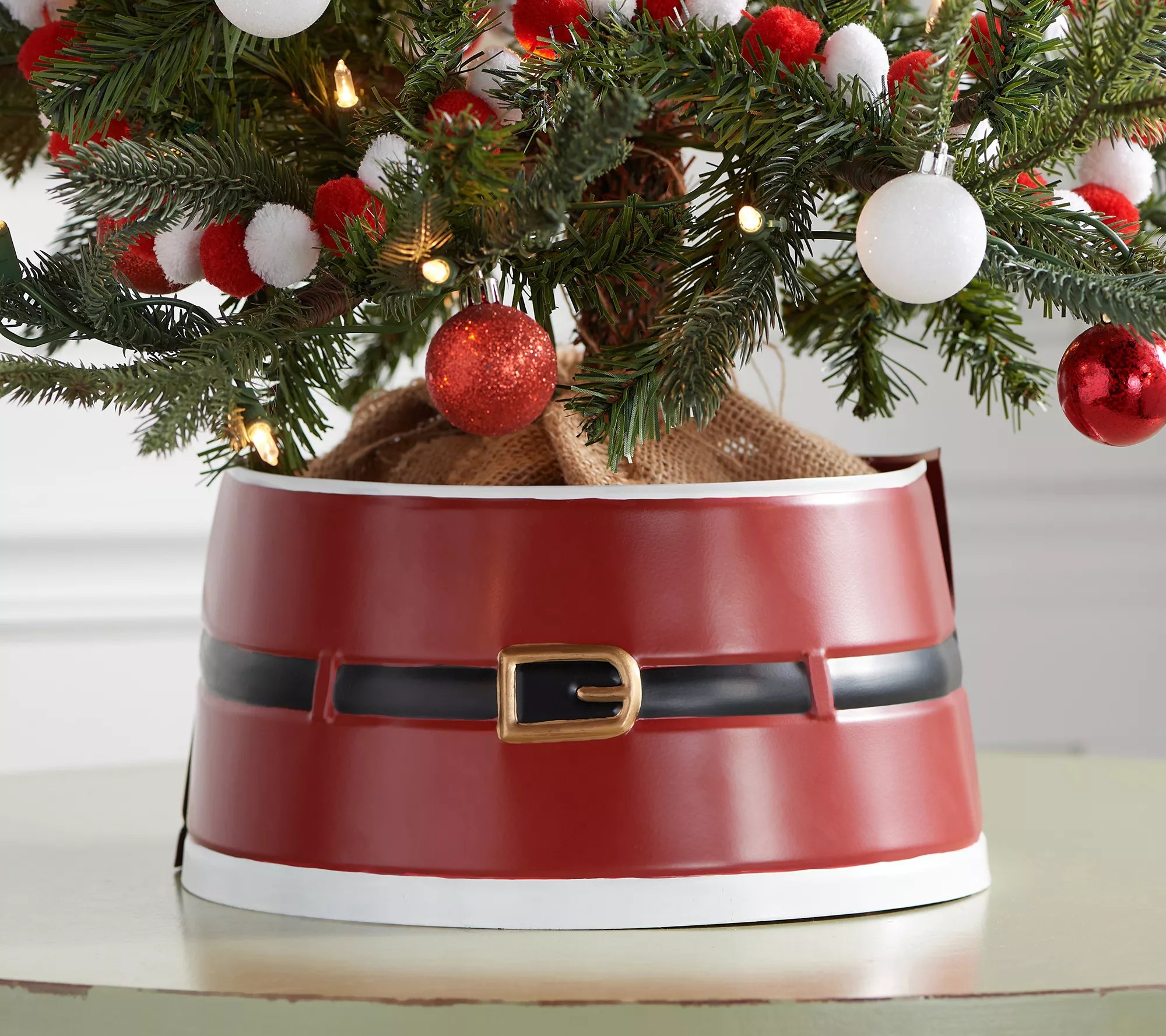 20" D Santa Suit Metal Tree Collar by Valerie
