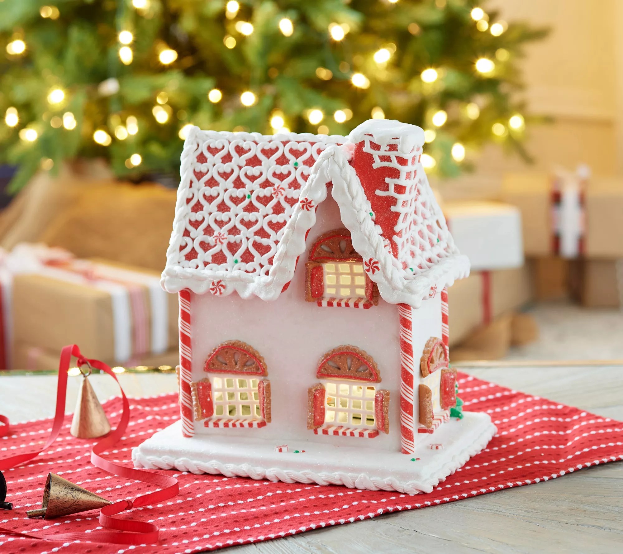 "As Is" North Pole Collection Lit Gingerbread House by Valerie