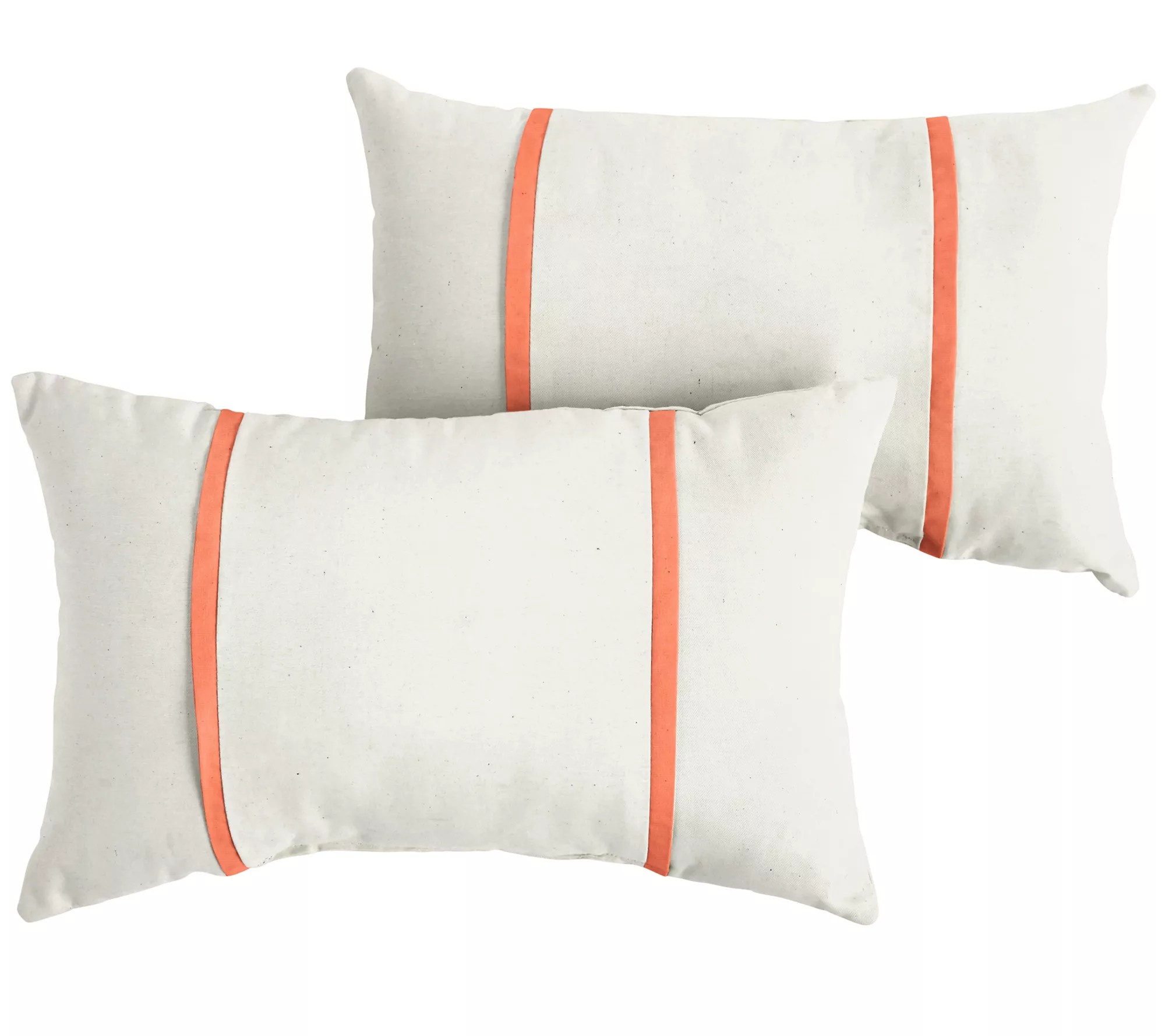 Set of 2 Indoor/Outdoor Sunbrella Natural Lumbar Pillows