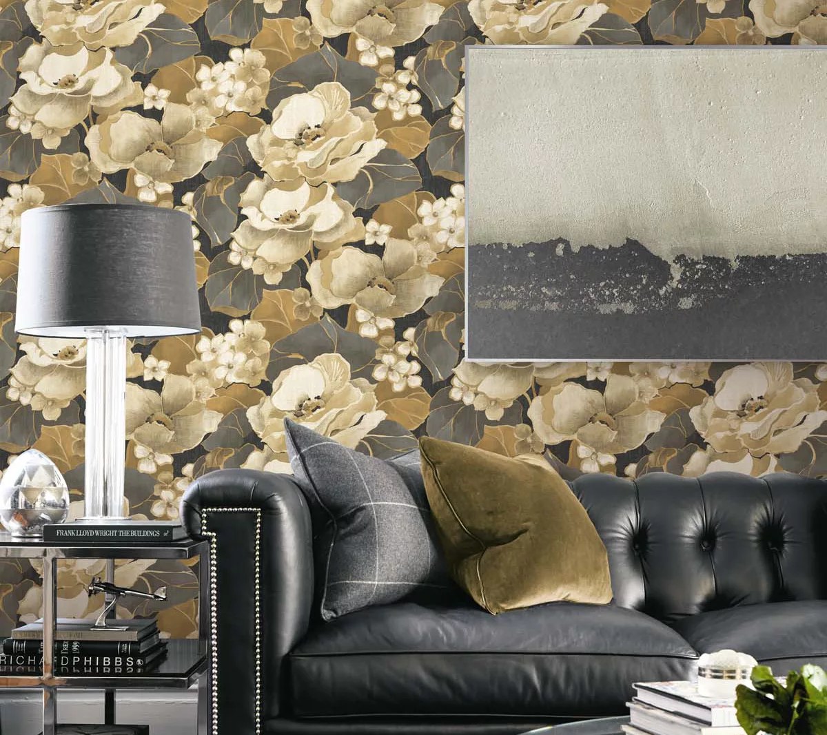 NextWall Nouveau Floral Peel and Stick Wallpaper