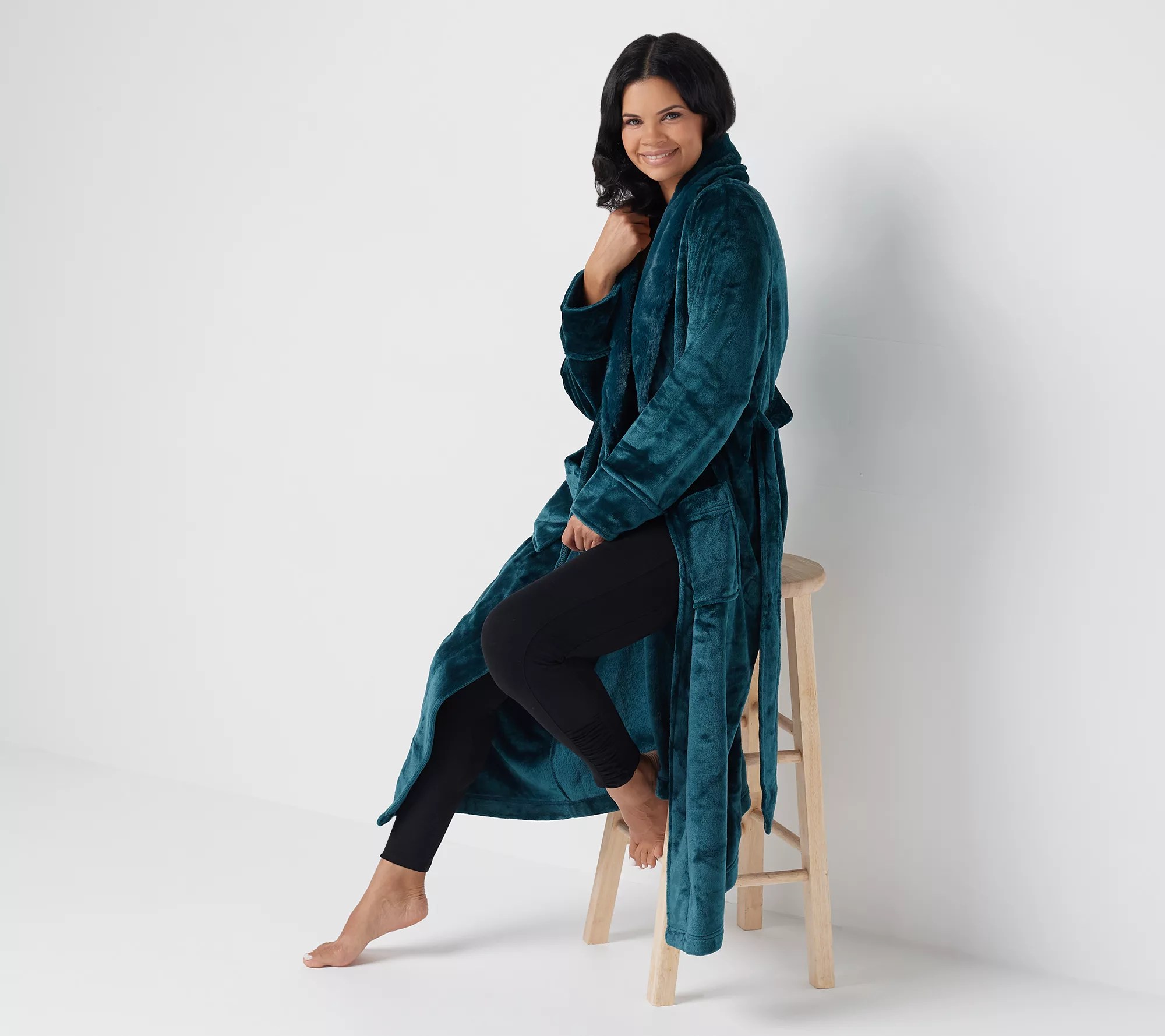 Berkshire Blanket Velvet Soft Robe with Plush Collar