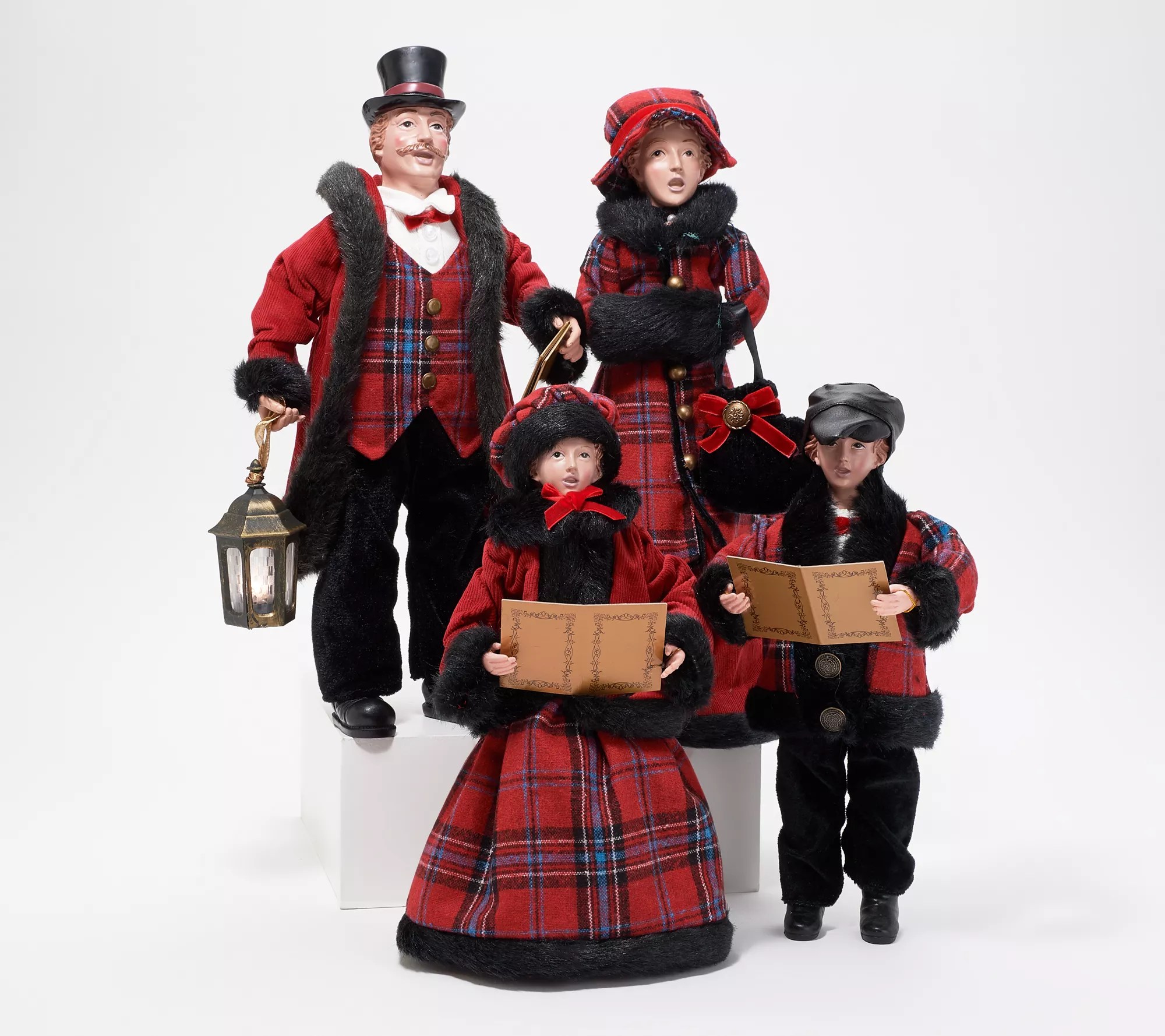 "As Is" Set of 4 Dickens Family Holiday Carolers by Valerie