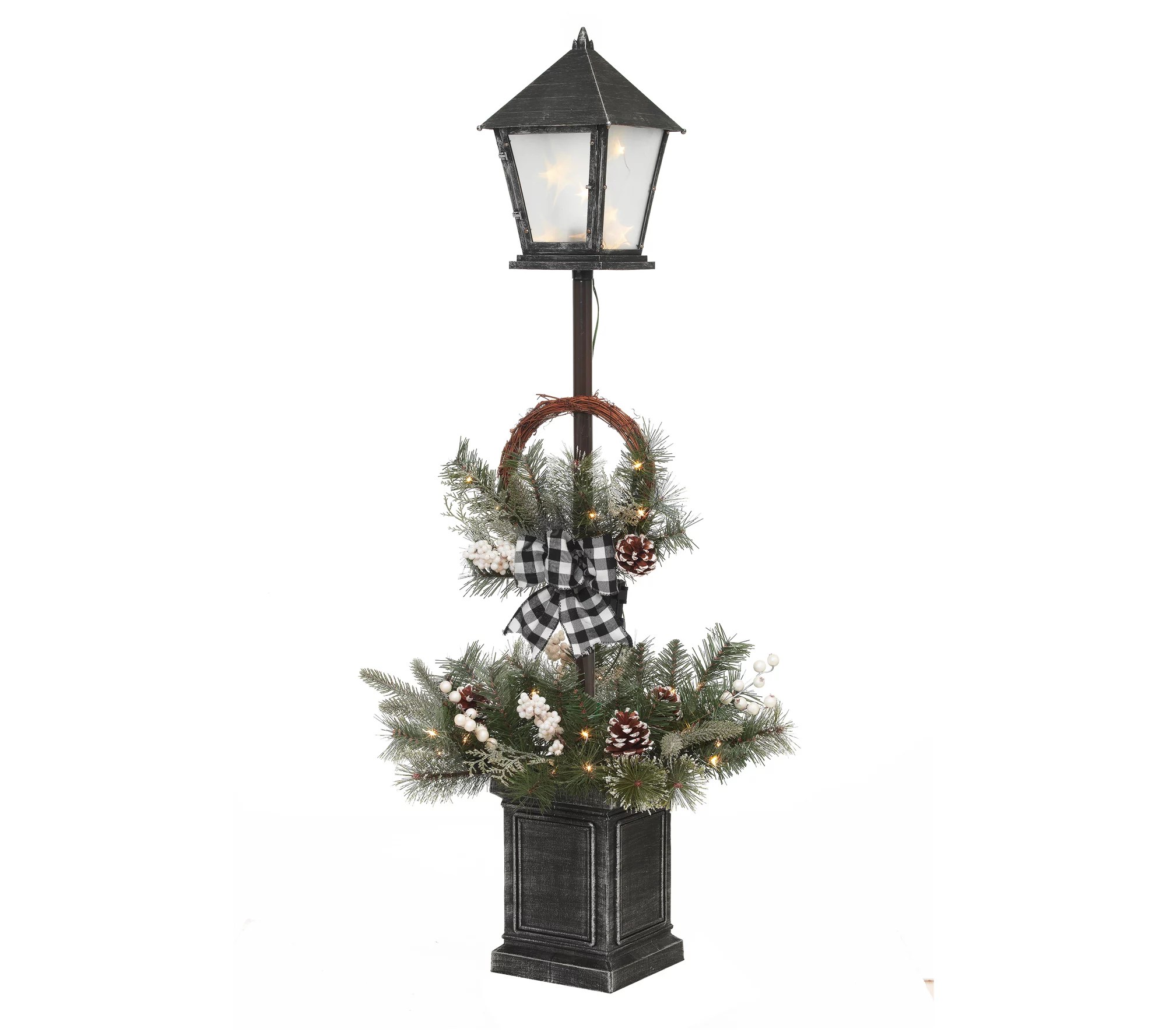4ft Pine Lantern Pole Porch Tree with 40 Lightsby Gerson Co