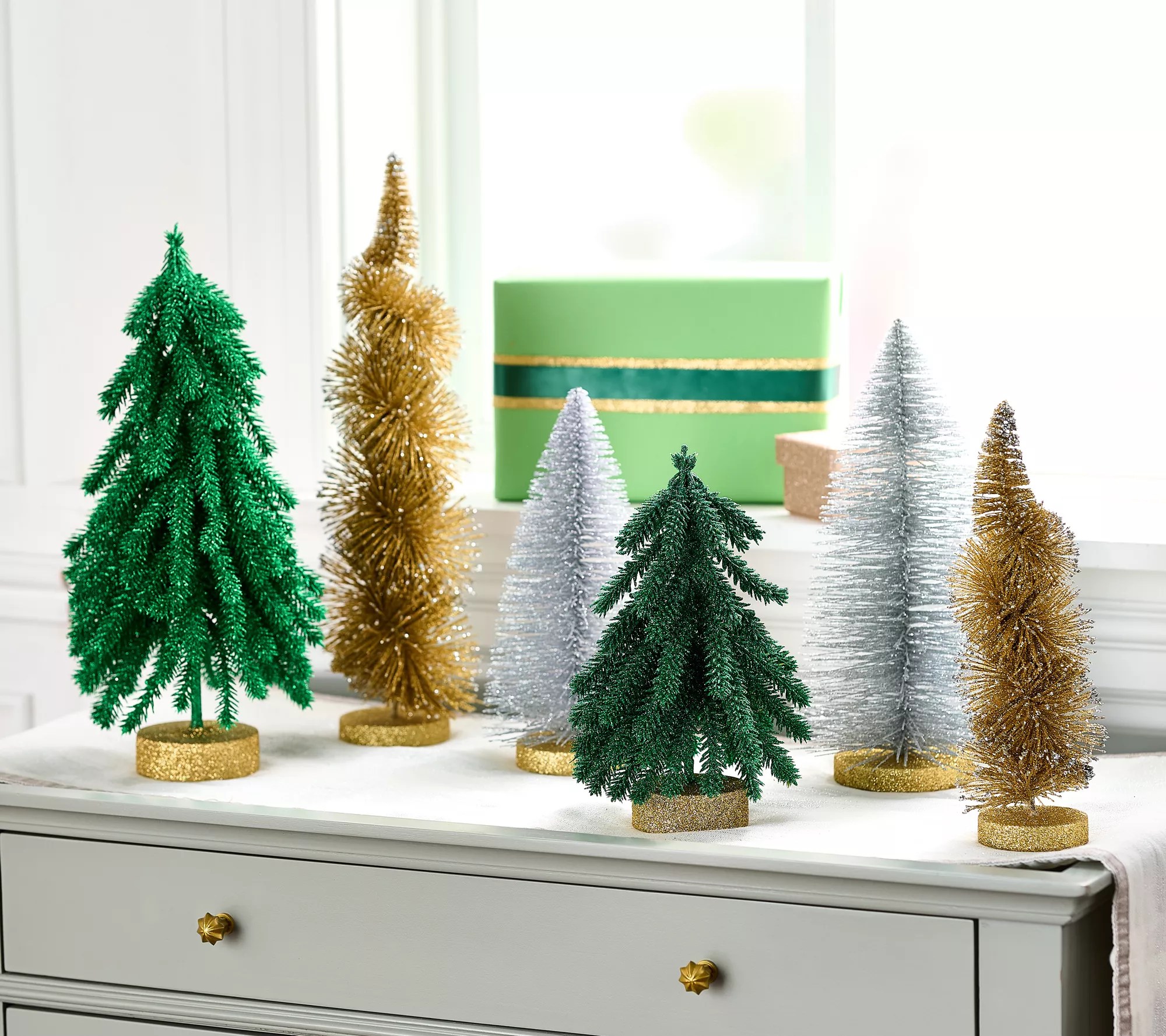 Martha Stewart Set of 6 Bottle Brush Trees