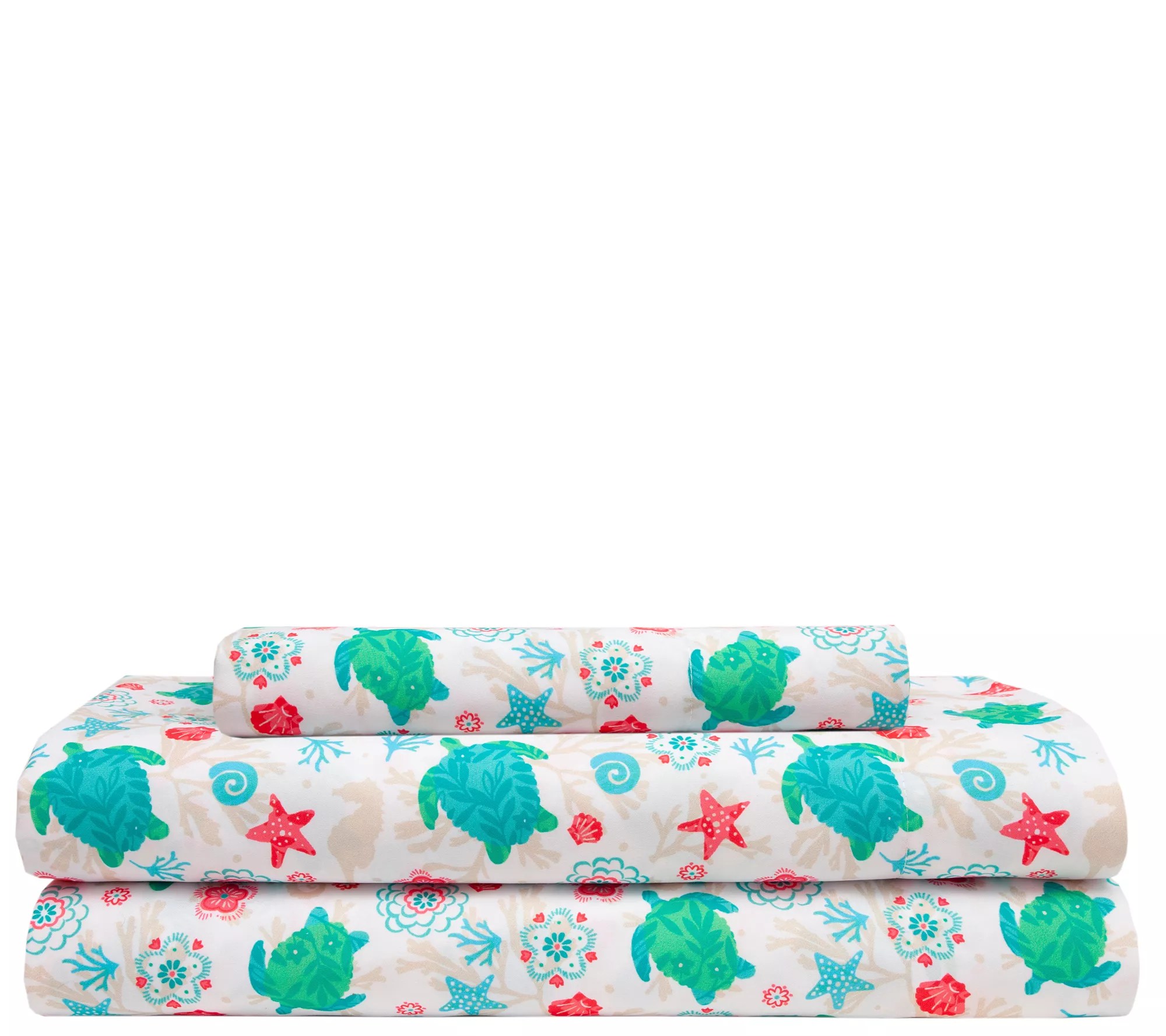 Elite Home Coastal Print 3Piece Twin Sheet Set