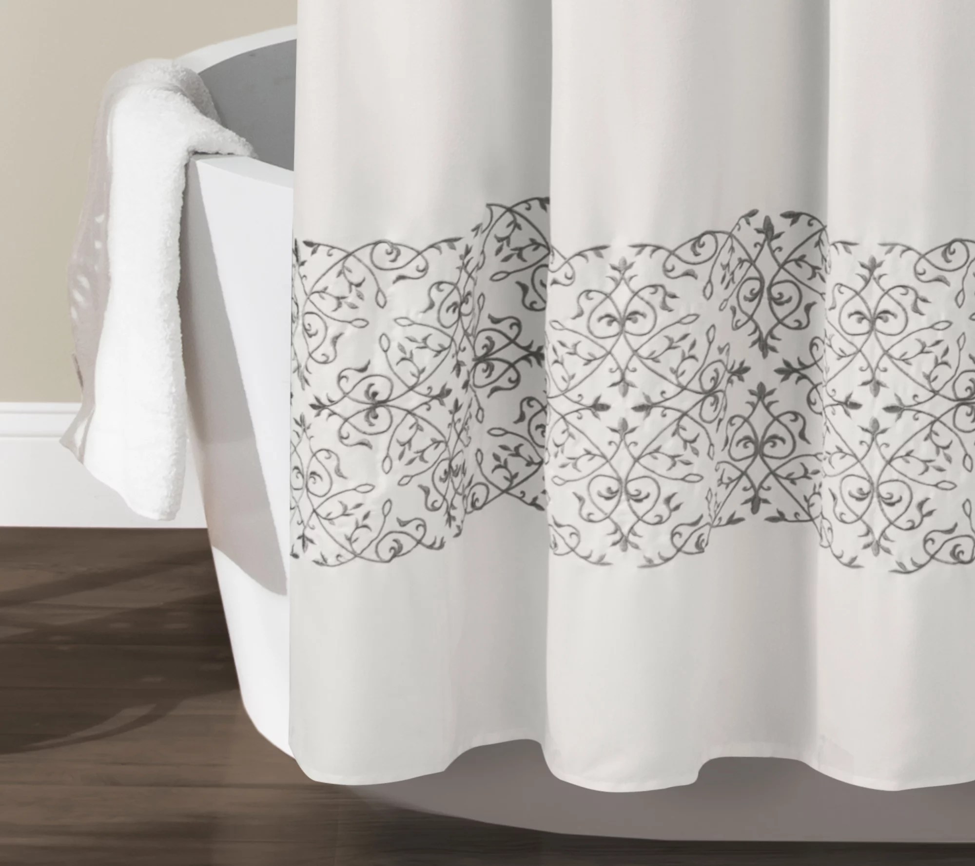 Scroll Medallion 72" x 72" Shower Curtain by Luh Decor