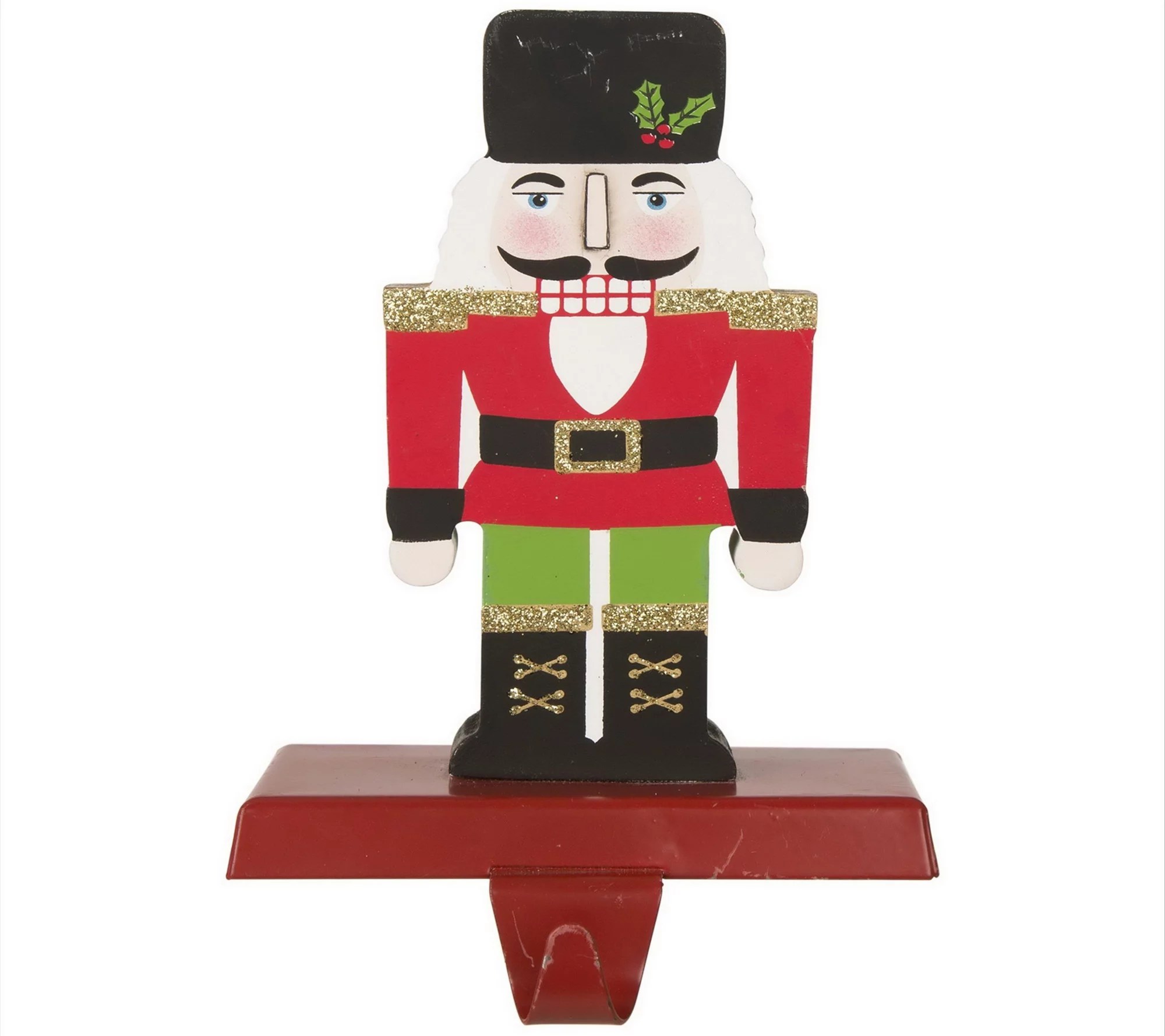 Christmas Stocking Holders For Mantle Uk Glitzhome Festive Nutcracker Christmas Mantle Stocking Holder