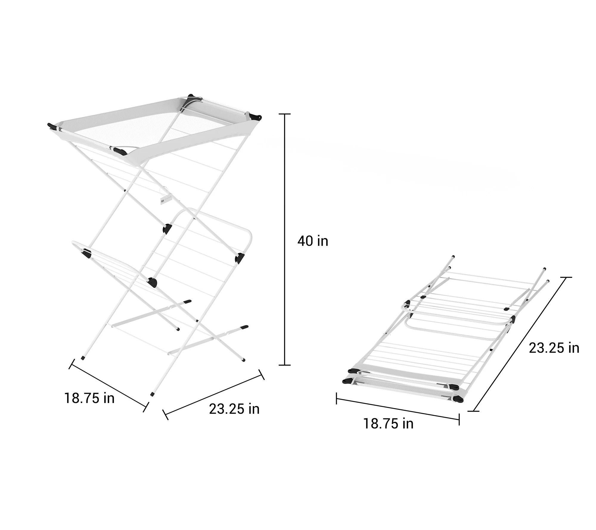 Lavish Home 2 Tier Laundry Drying Rack with Nylon Mesh