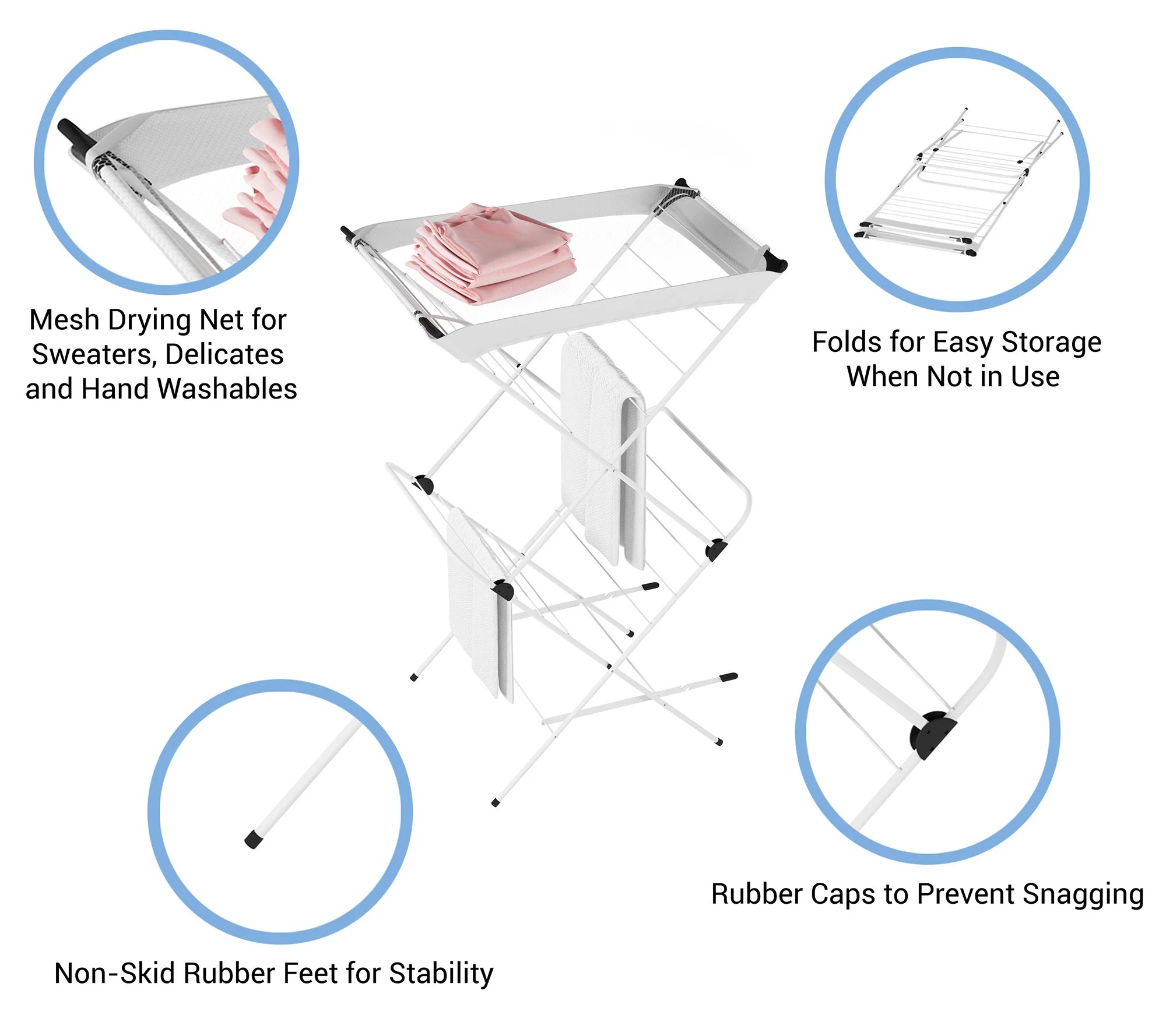 Lavish Home 2 Tier Laundry Drying Rack with Nylon Mesh