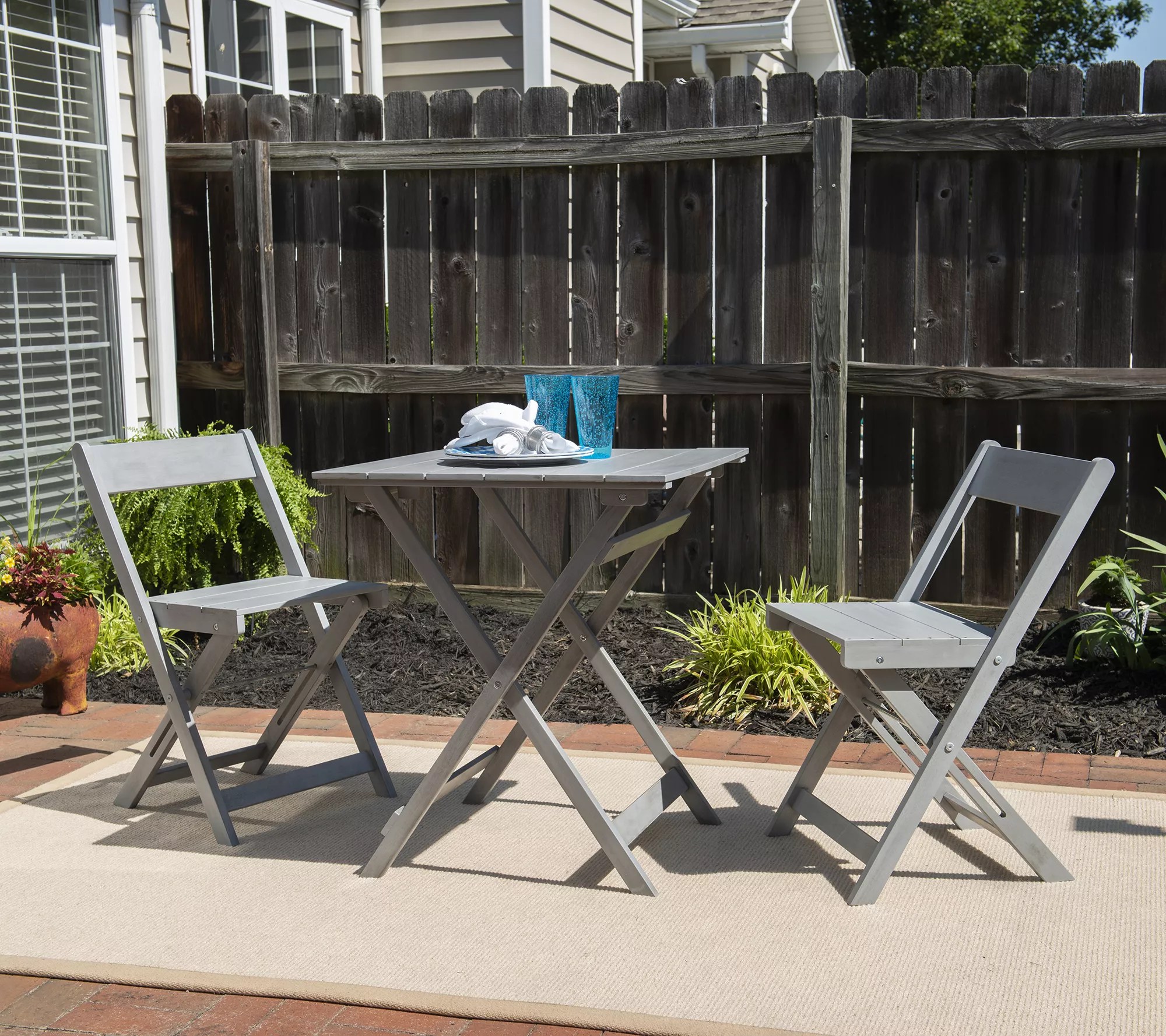 Linon Home Outdoor Riverdale ThreePiece Table& Chair Set