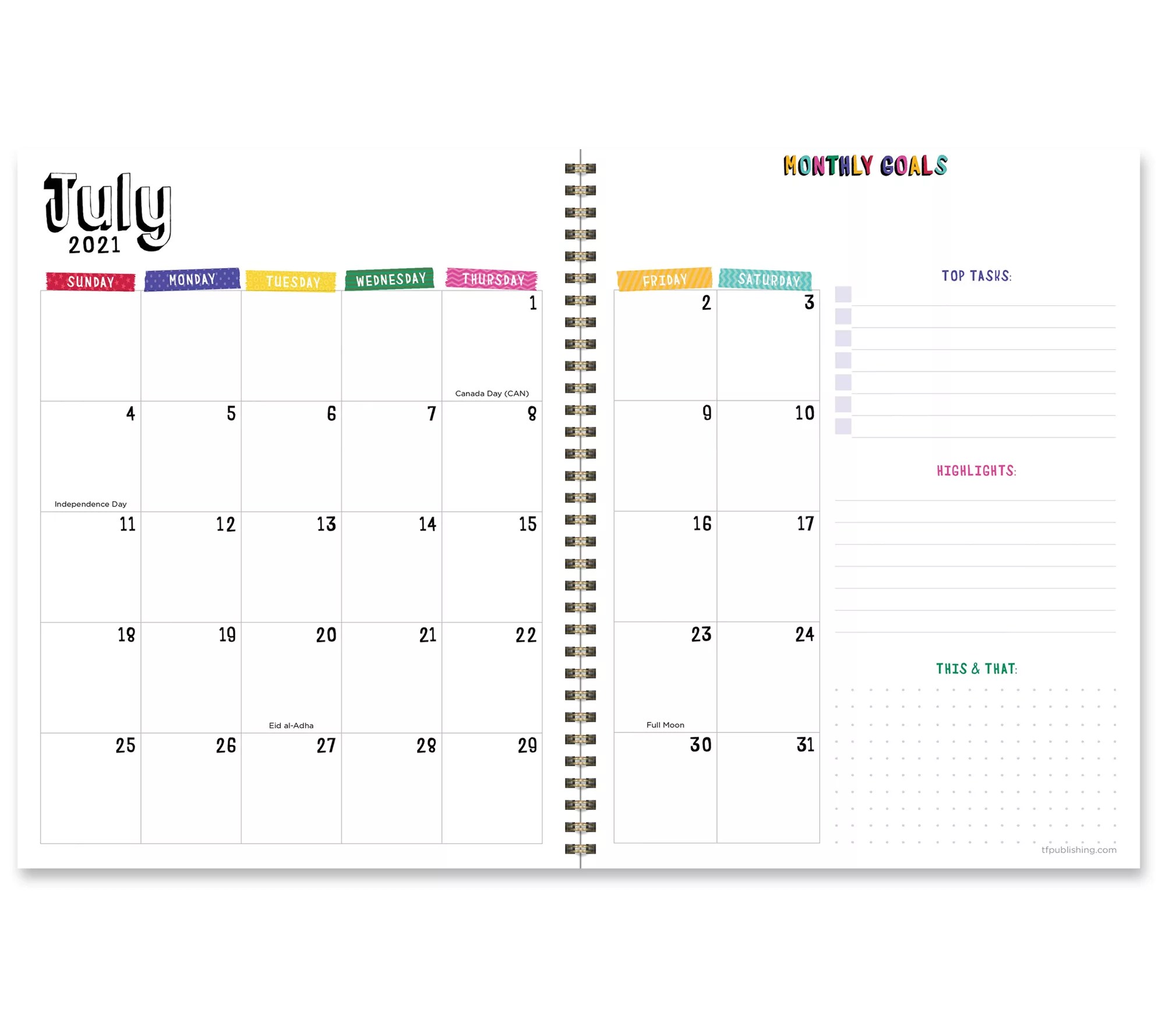 TF Publishing Good Vibes Only Planner July 2021 June 2022