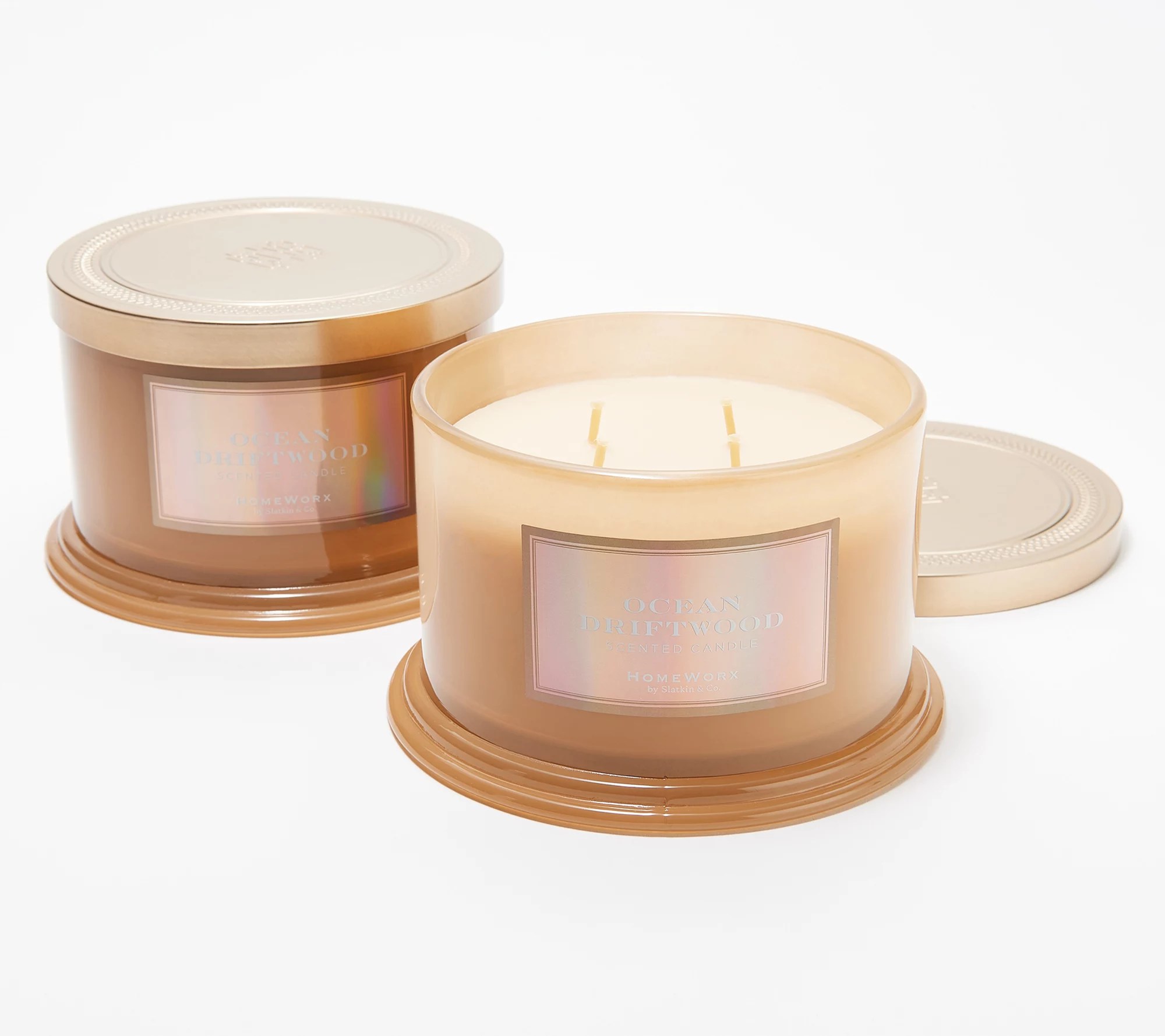 HomeWorx by Slatkin & Co. S/2 Ocean Driftwood 18oz Candles