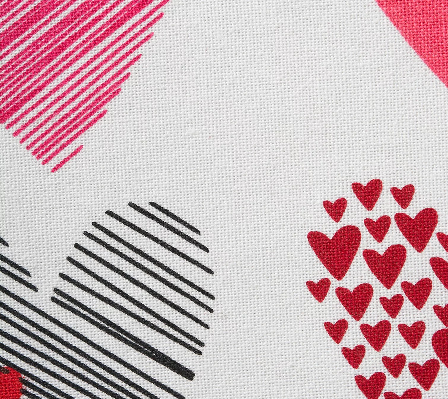 Design Imports 14" x 72" Hearts Collage Print Table Runner