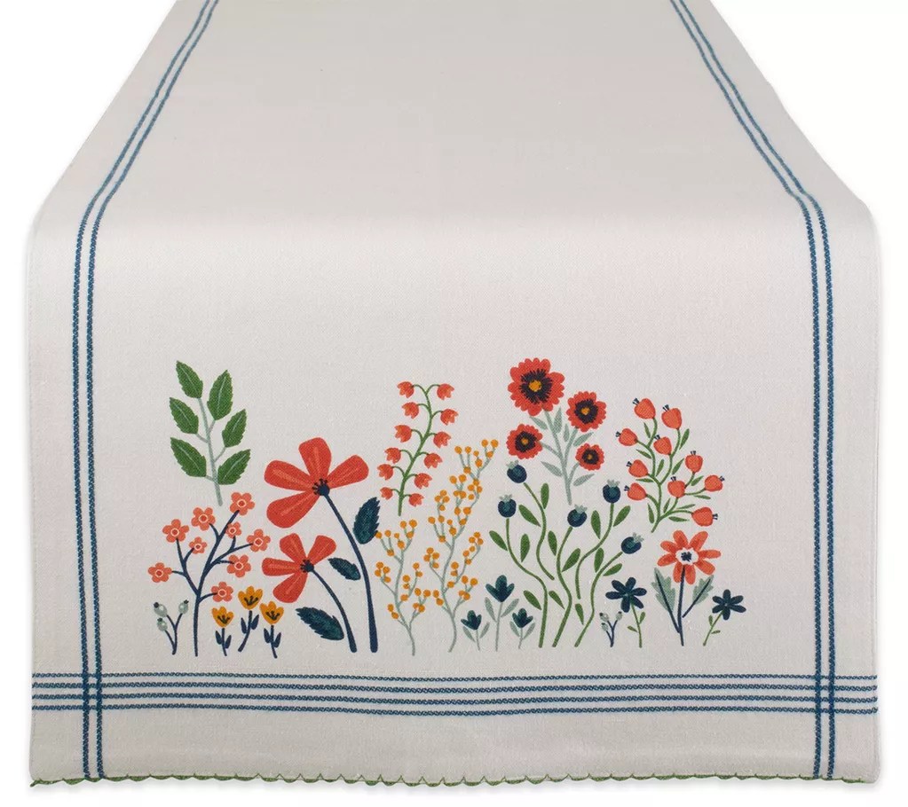 Design Imports Flower Garden Table Runner 14" x108"