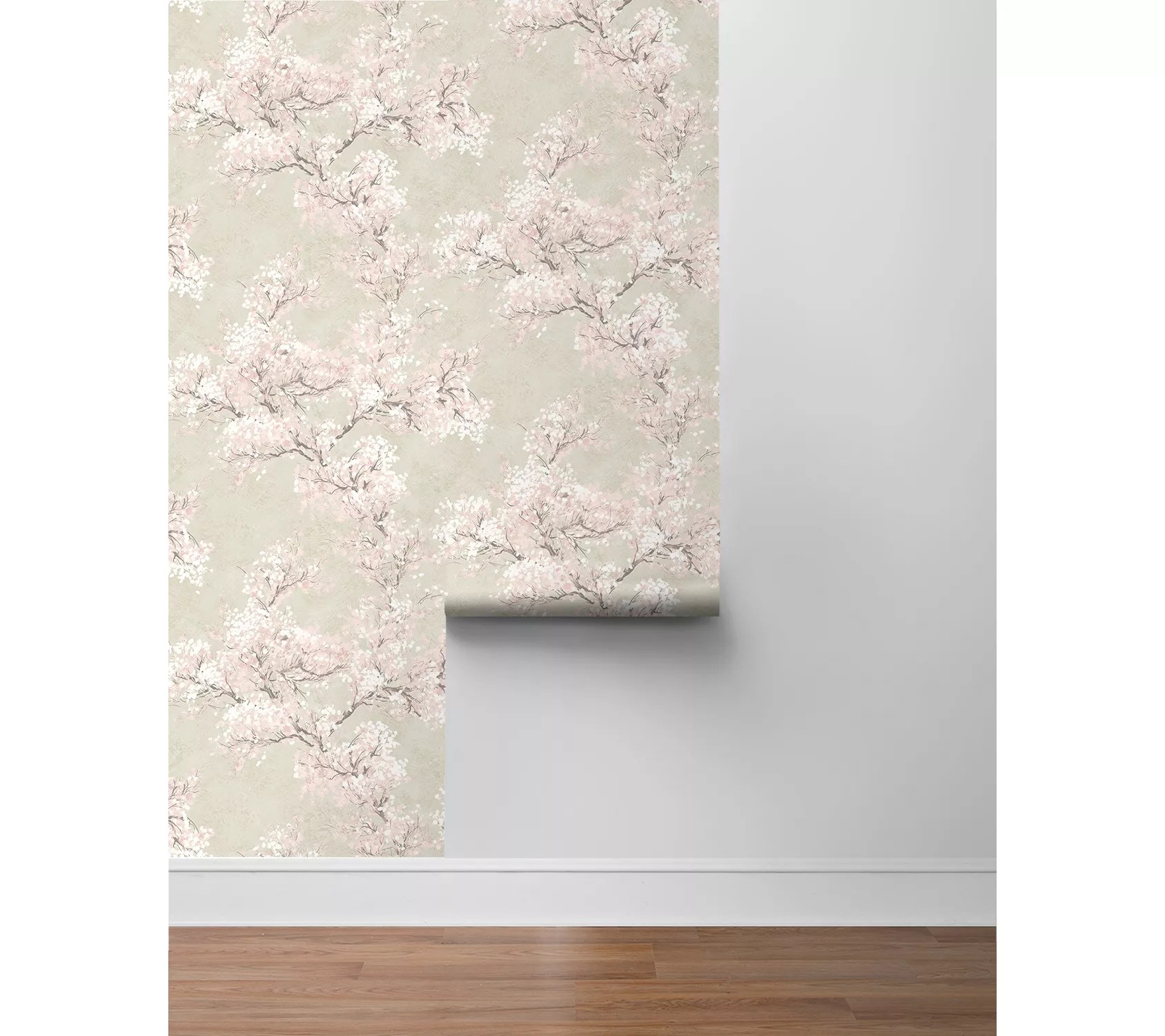 NextWall Cherry Blossom Grove Floral Peel and Stick Wallpaper