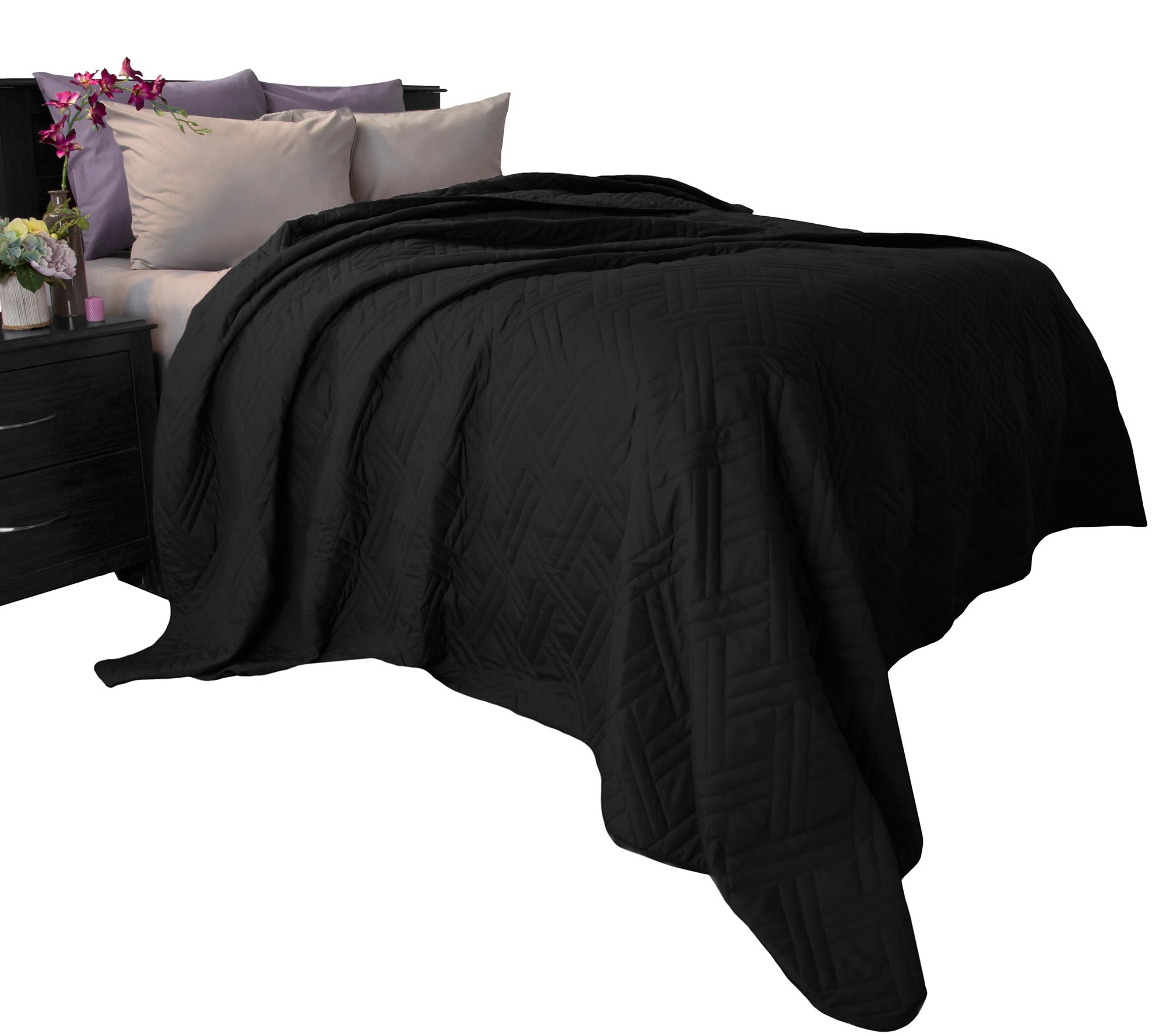 Lavish Home Solid Color Full/Queen Quilted Blanket