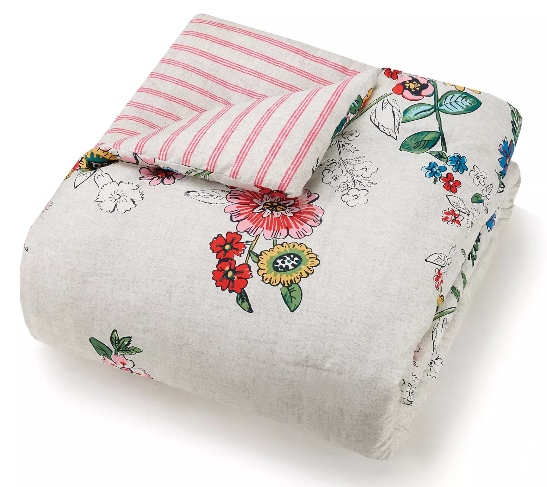 Vera Bradley Coral Floral King Comforter Set 3Piece