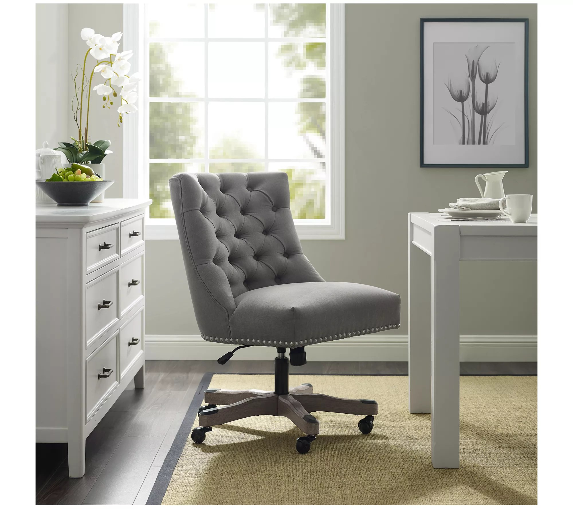 Linon Home Sumner Home Office Stain &WaterResistant Desk Chair
