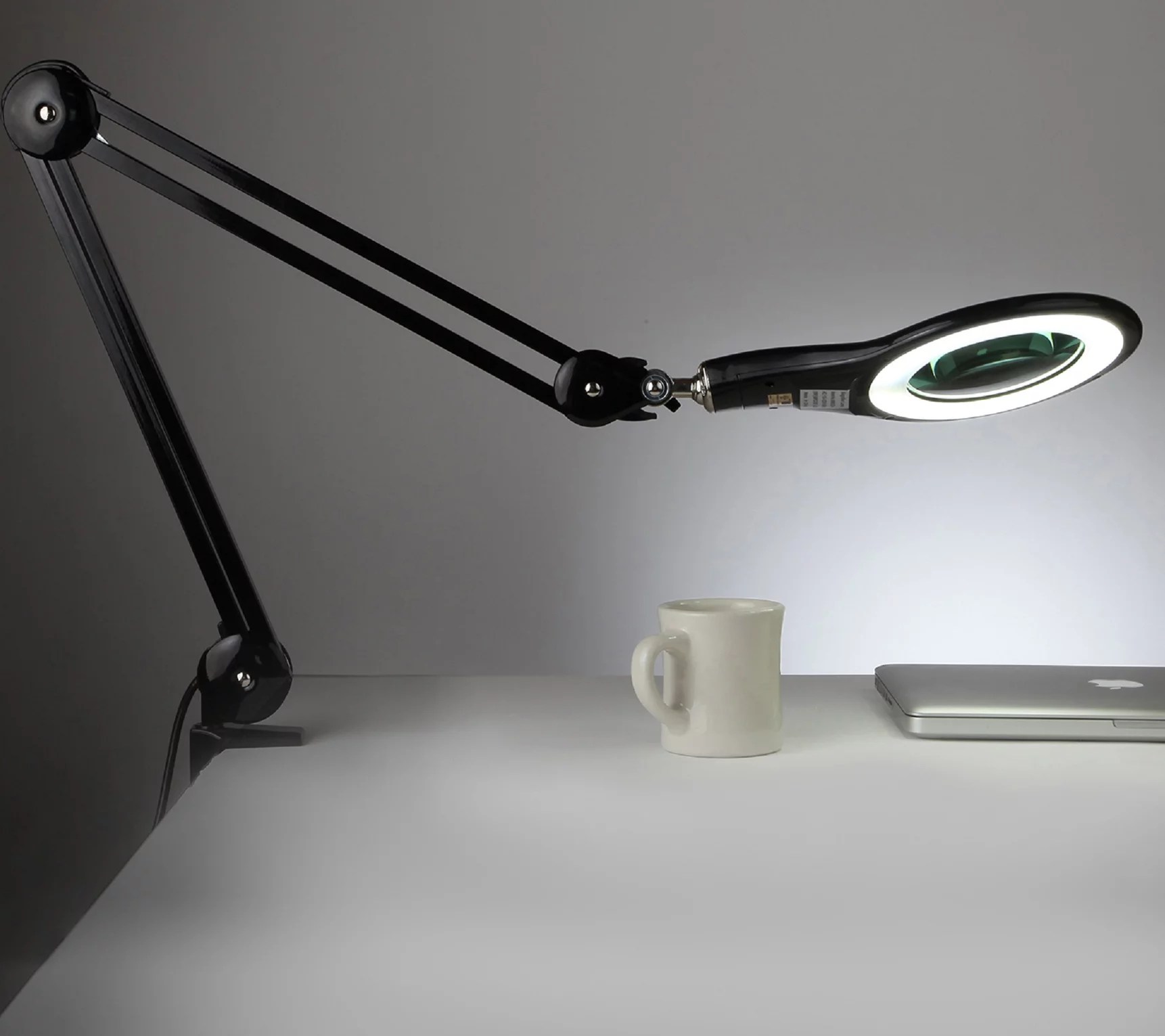 Brightech Lightview Screw Clamp LED 225 Magnifier Desk Lamp
