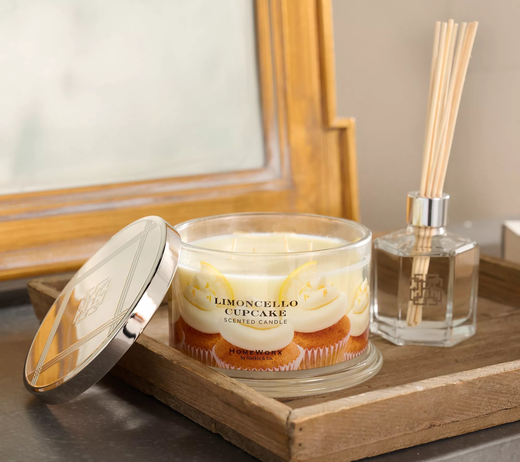 HomeWorx by Slatkin & Co. Limoncello Cupcake Candle & Diffuser