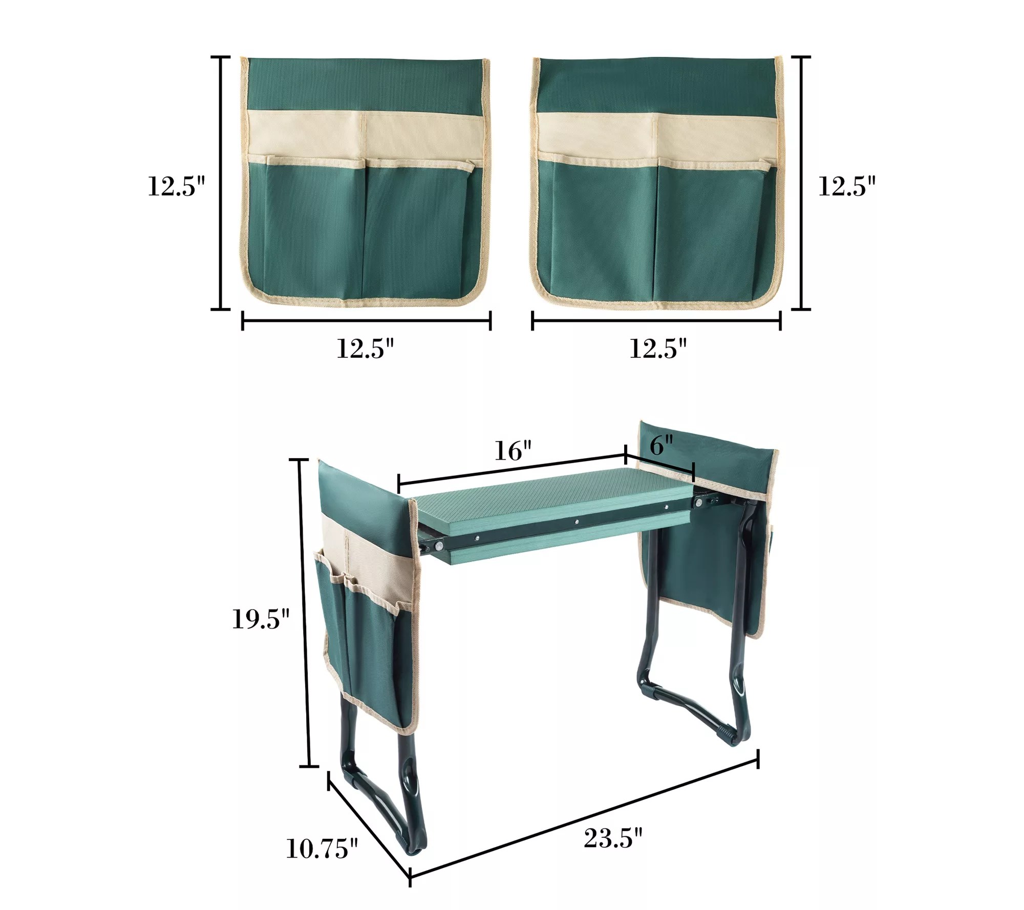 Pure Garden Kneeler 2in1 Foldable Kneeling Pad & Stool