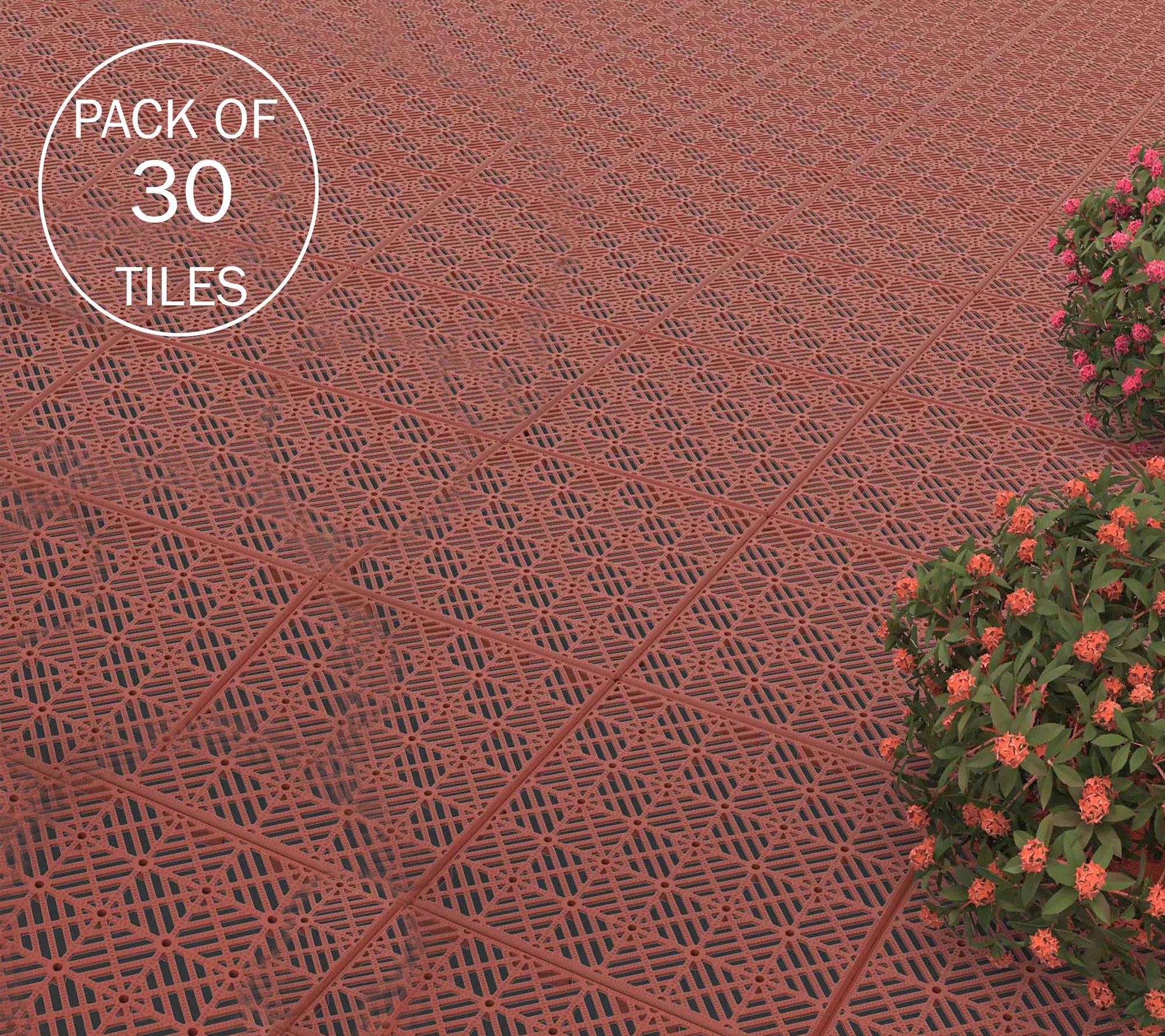 Pure Garden 30PK Polypropylene Interlocking Patio Tiles