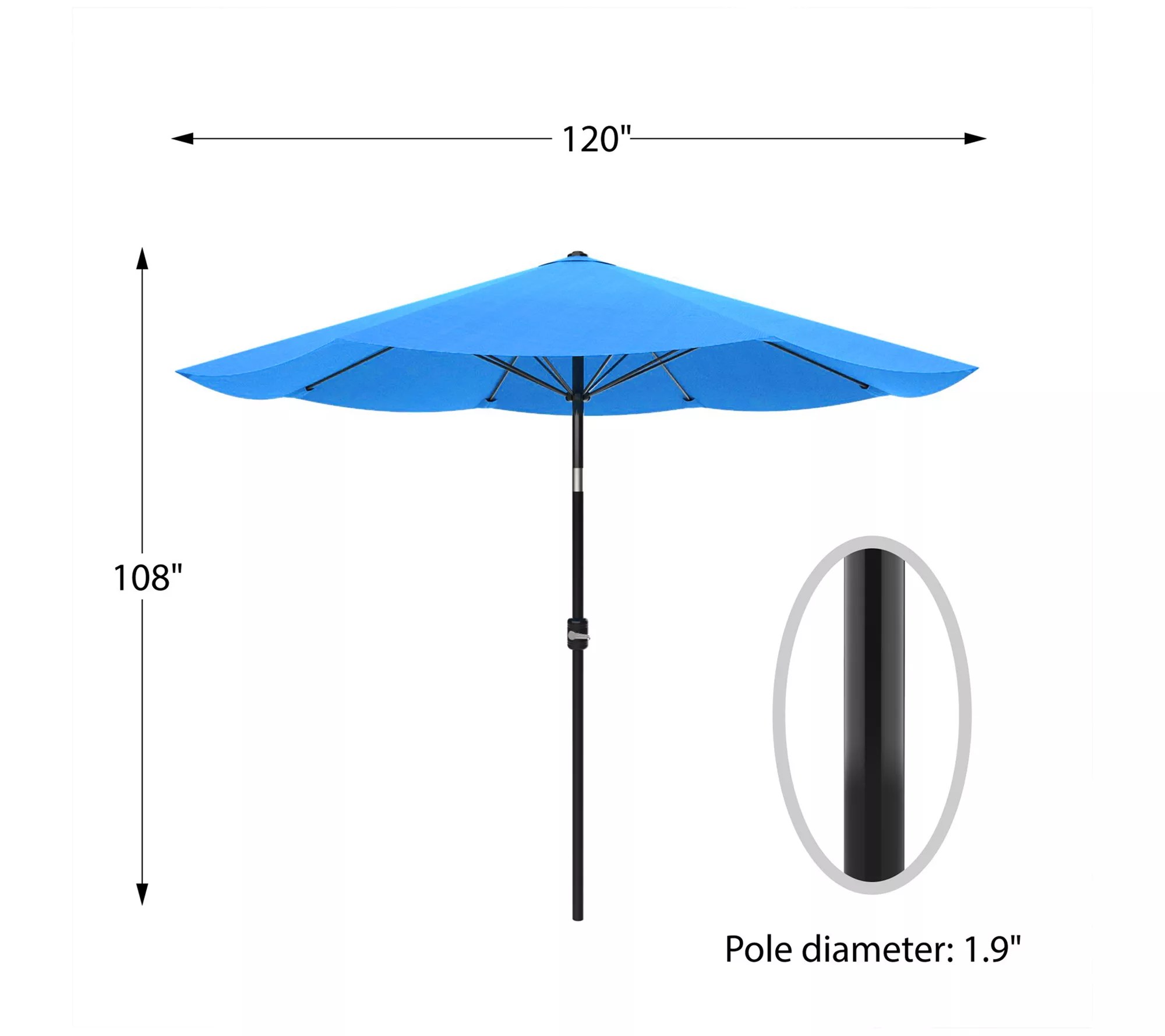 Pure Garden 10' Auto Tilt Patio Umbrella