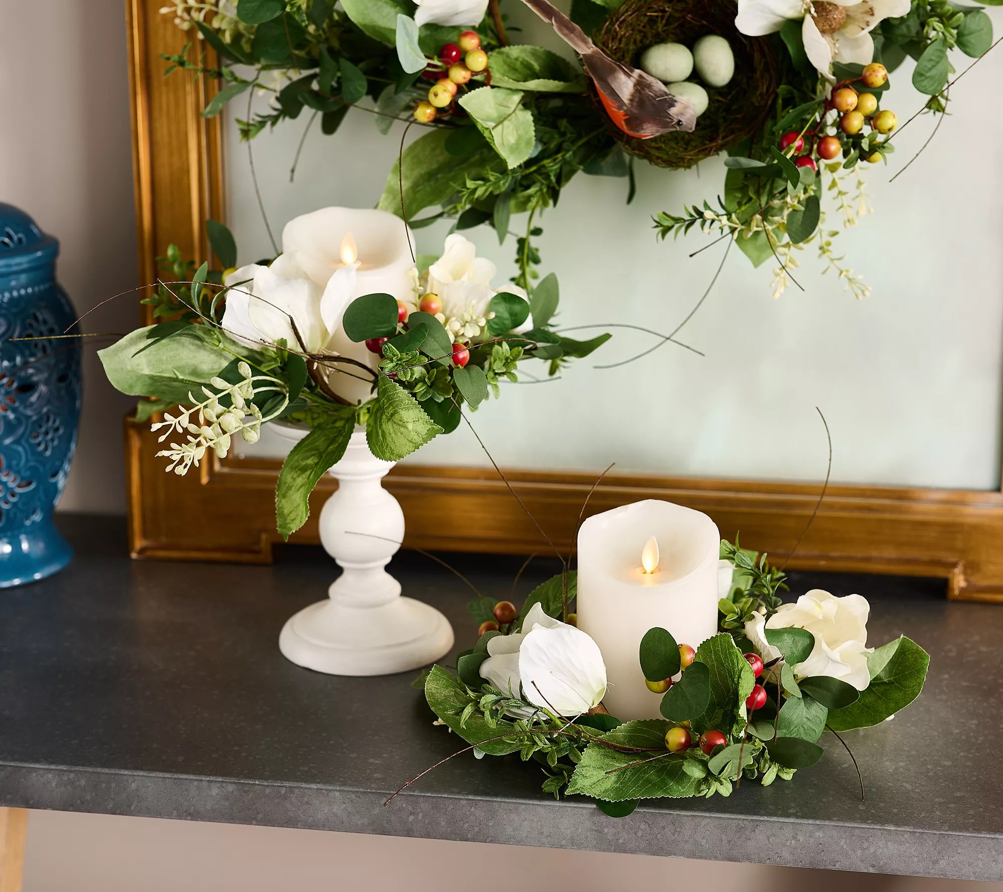 Set of 2 Promise of Spring Candle Rings by Valerie