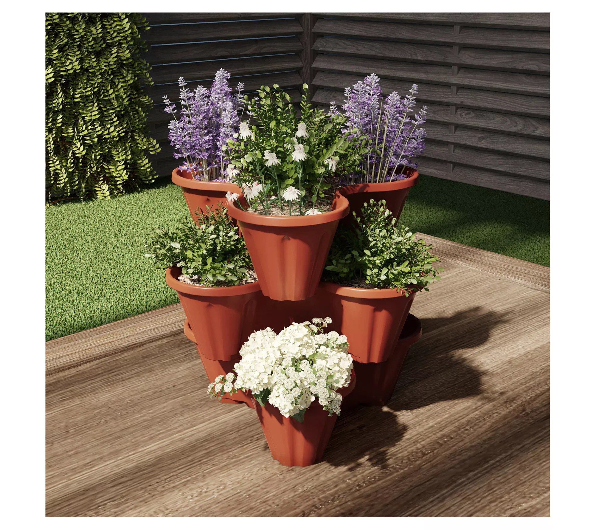 Pure Garden 3Tier Stacking Flower Pots