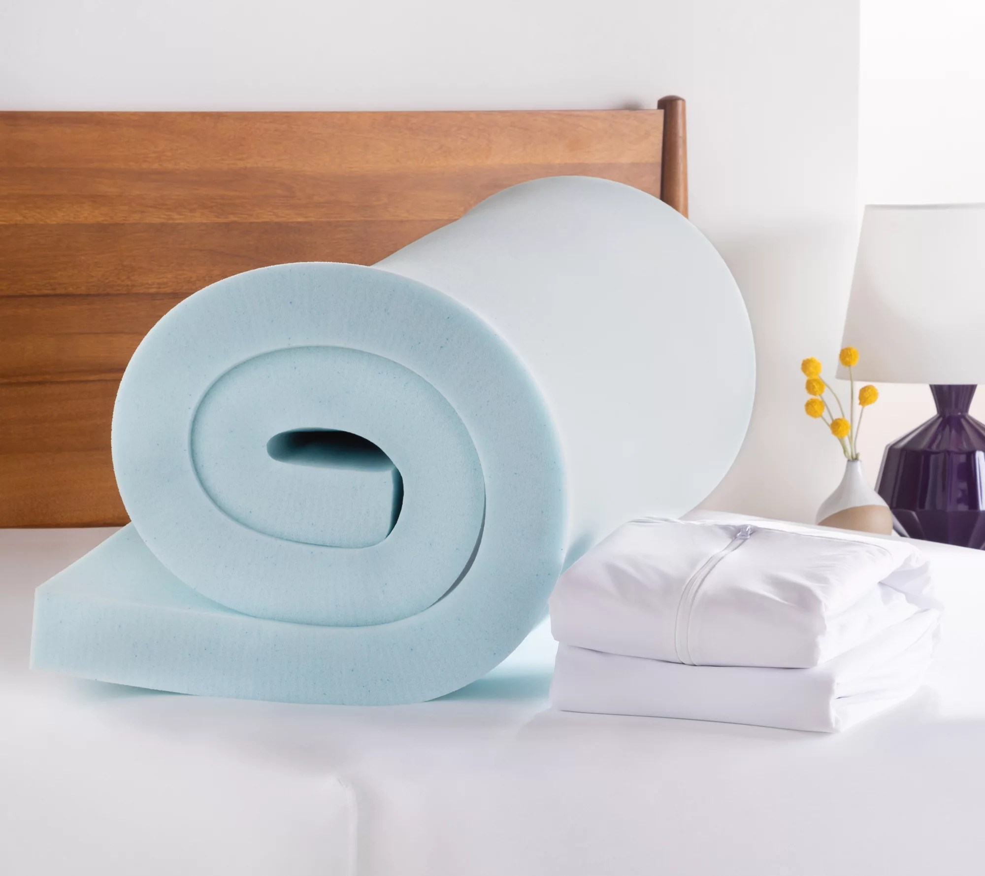 SH 8/20 Twin XL Linenspa Gel Memory Foam Mattress Topper & Protector