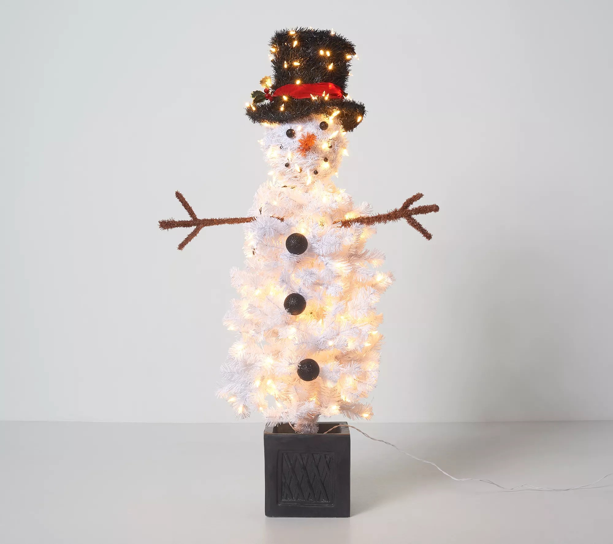 4' Illuminated Snowman Tree by Valerie