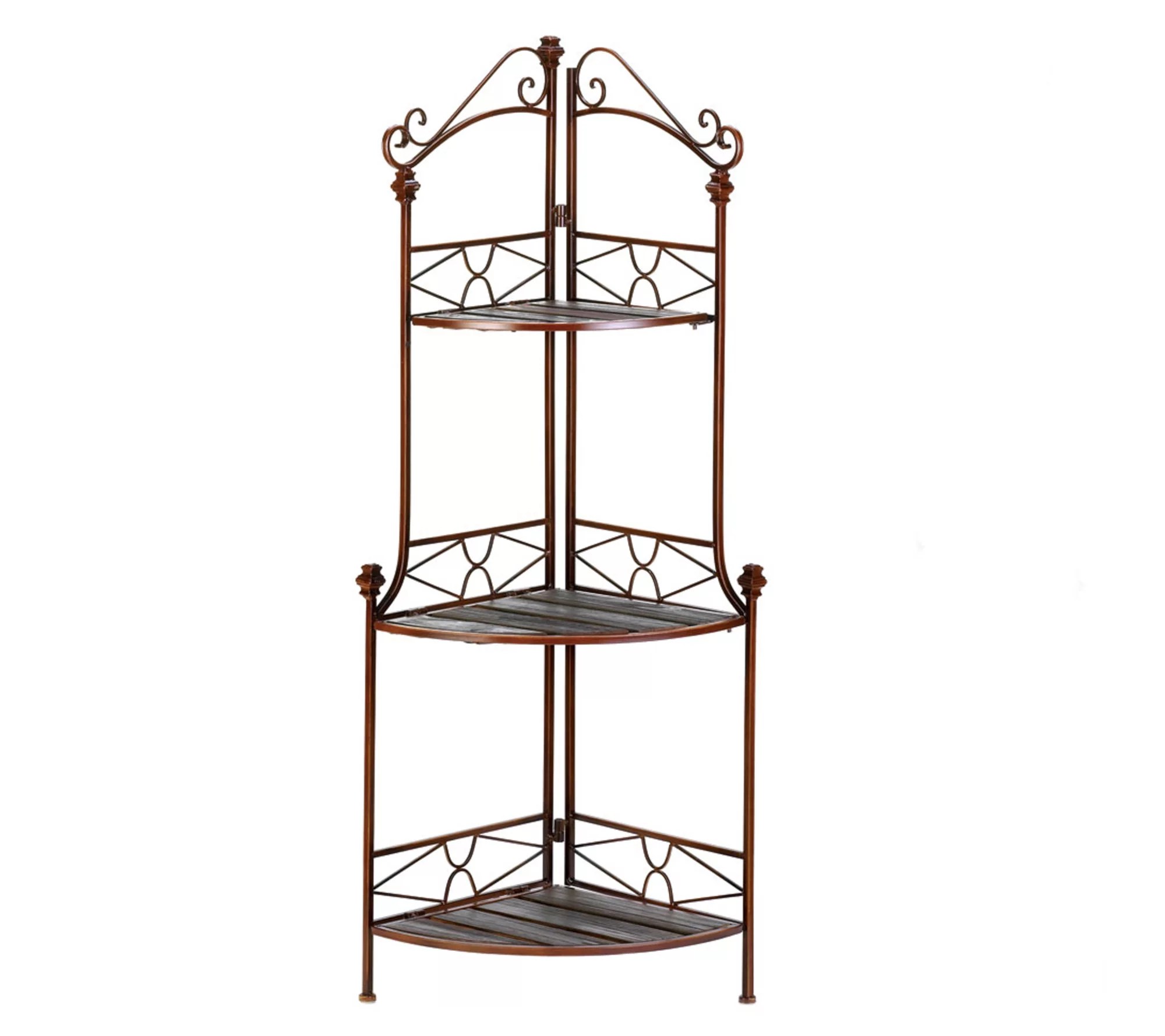 Zingz & Thingz Rustic Corner Baker's Rack