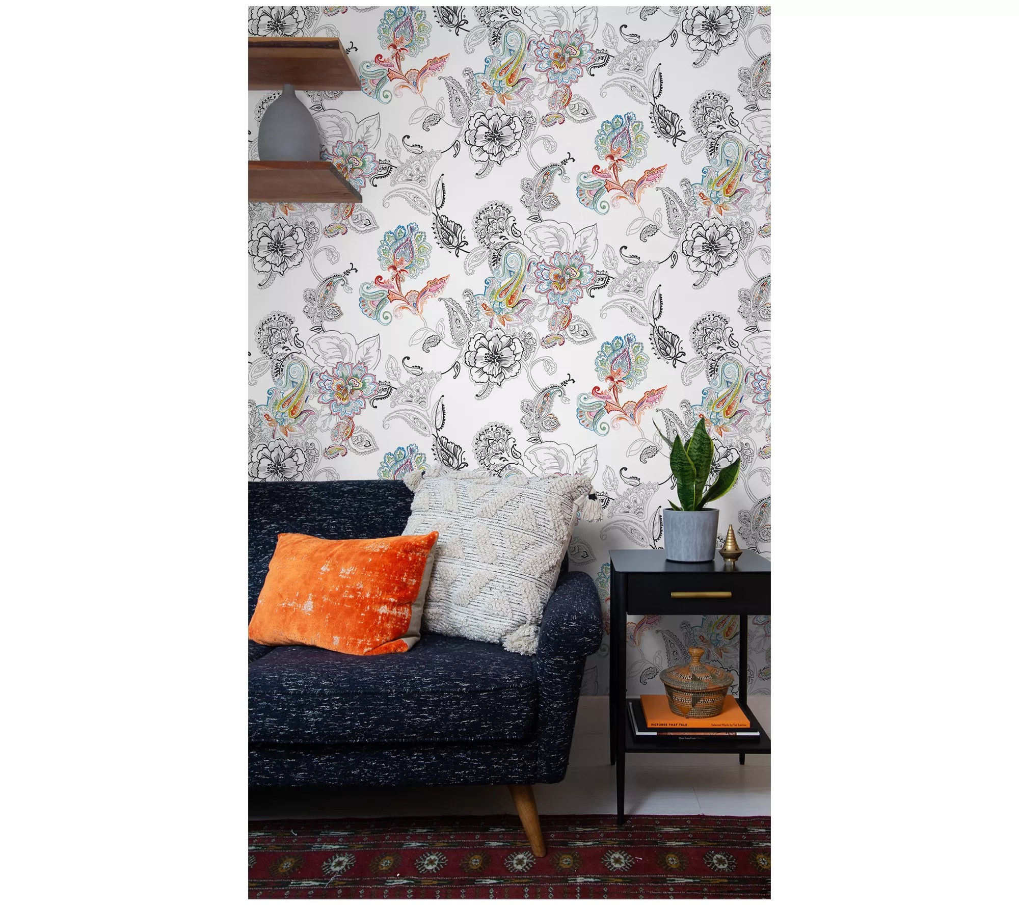 NextWall Colorful Paisley Peel and Stick Wallpaper Roll