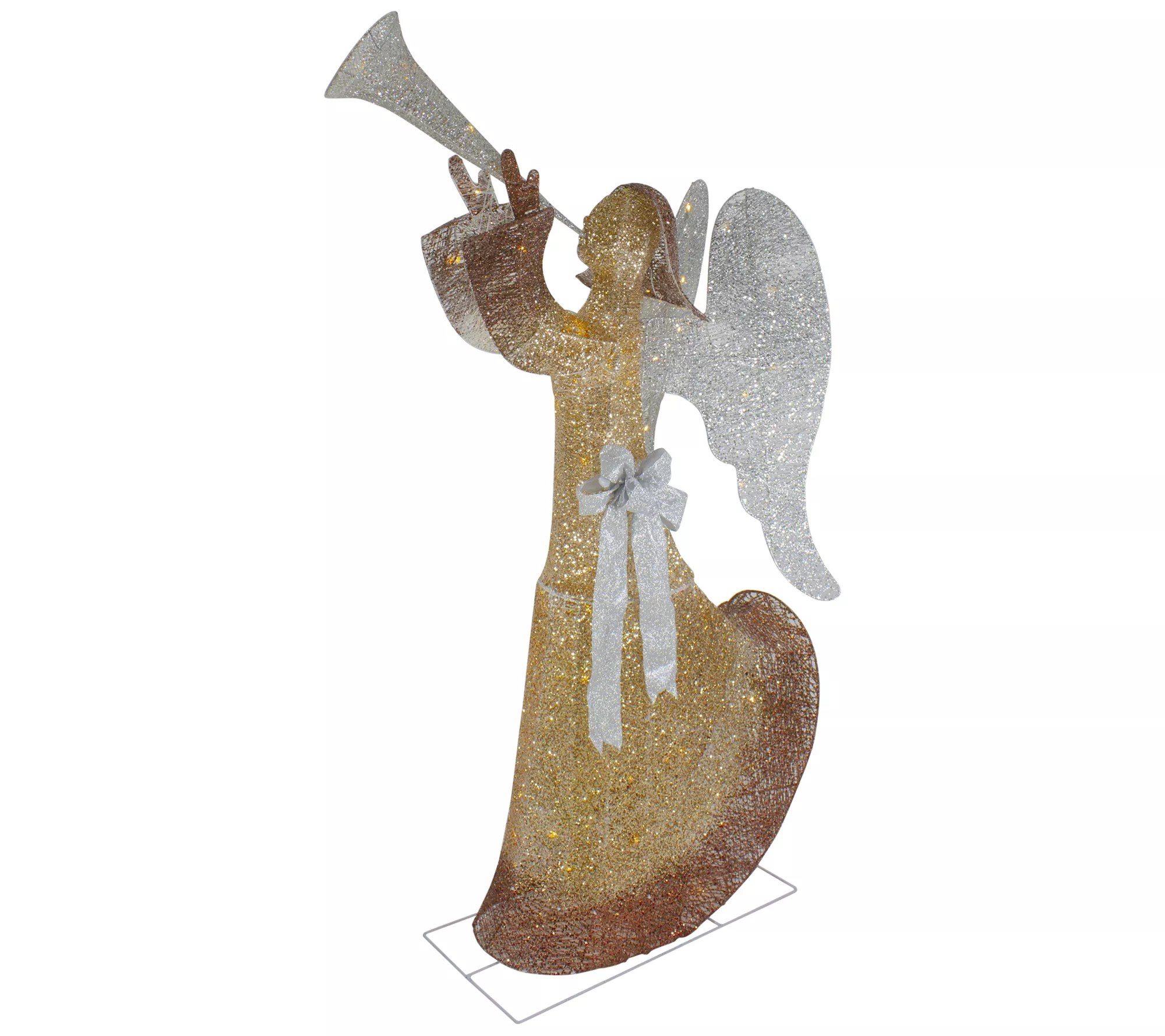 Northlight 63" Gold LED Lighted Angel w/ Trumpet Outdoor