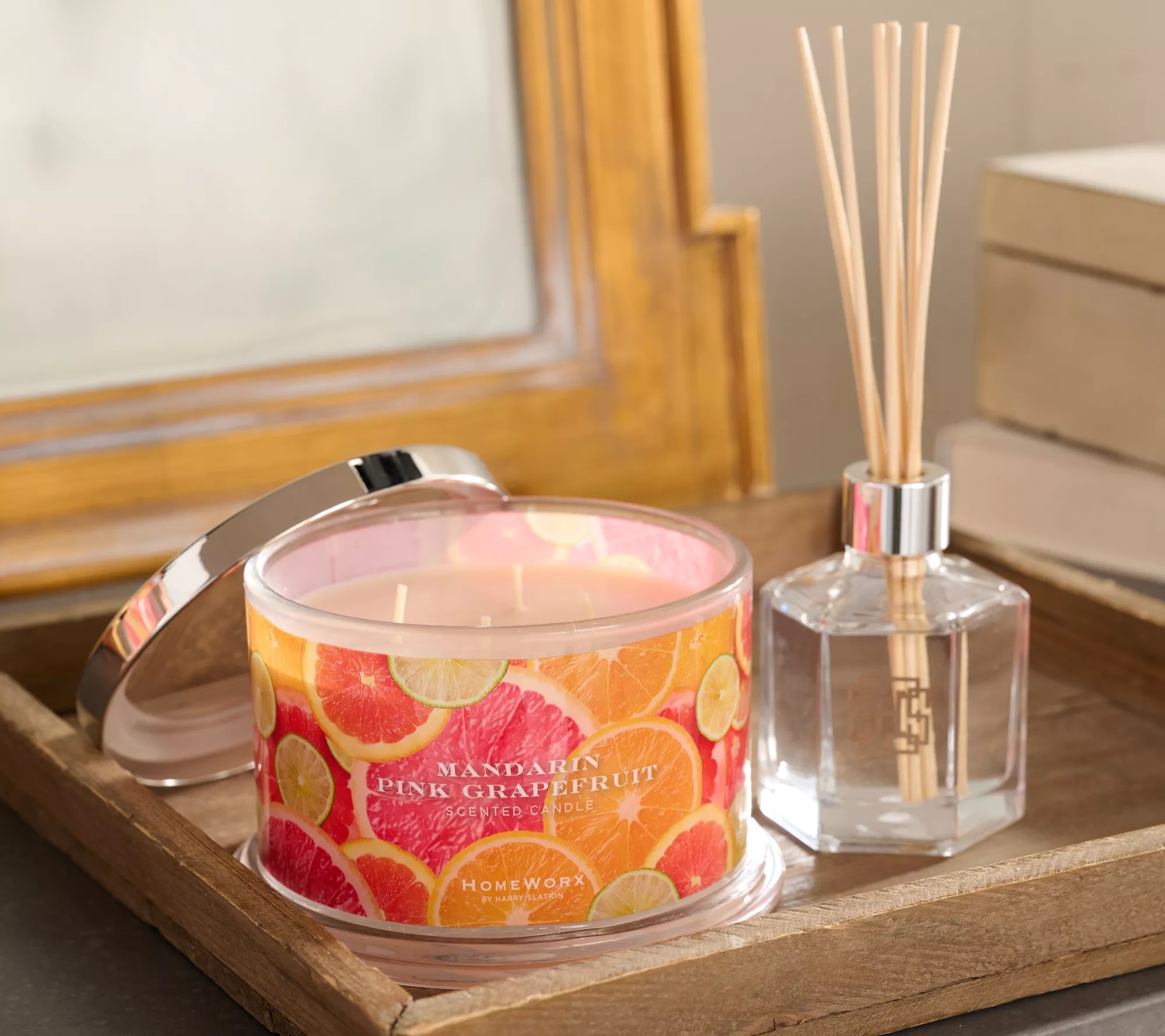 HomeWorx by Slatkin & Co. Mandarin Pink Grapefruit Candle/Diffuser
