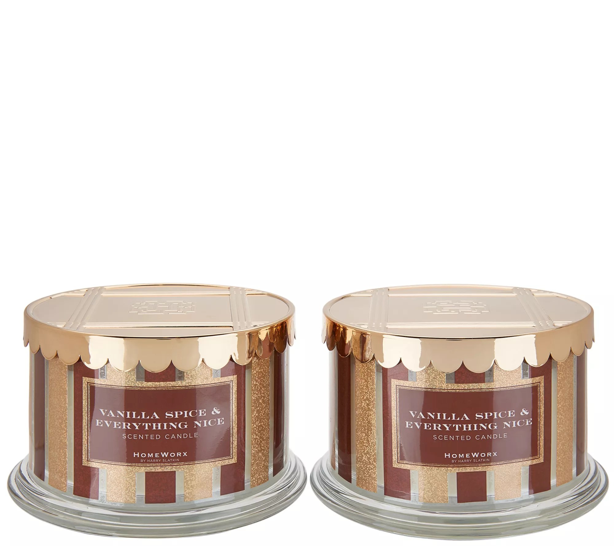 HomeWorx by Harry Slatkin Set of (2) 18oz Vanilla Spice 4Wick Candles