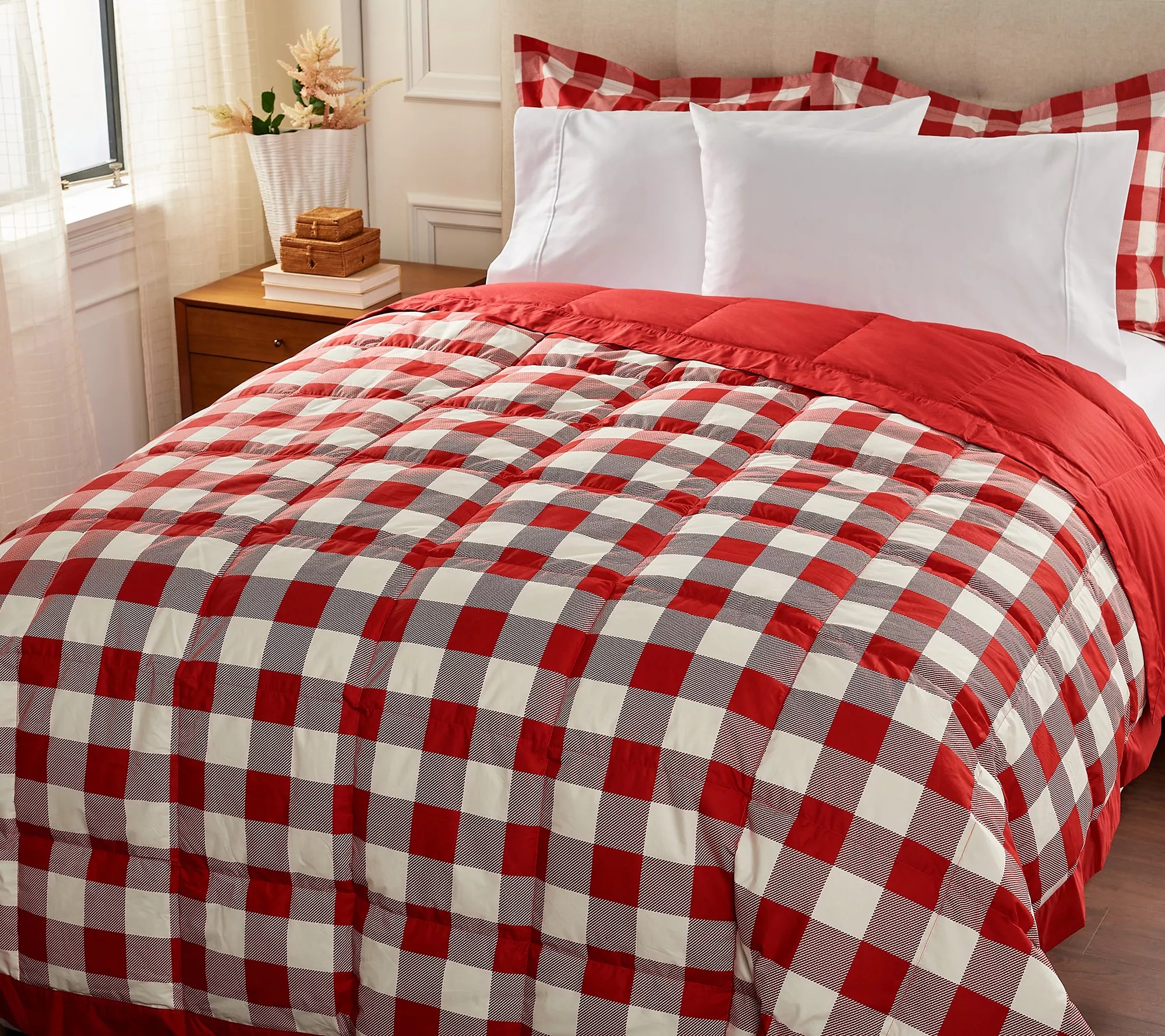 "As Is" Northern Nights 650FP Cotton Plaid Down Blanket King