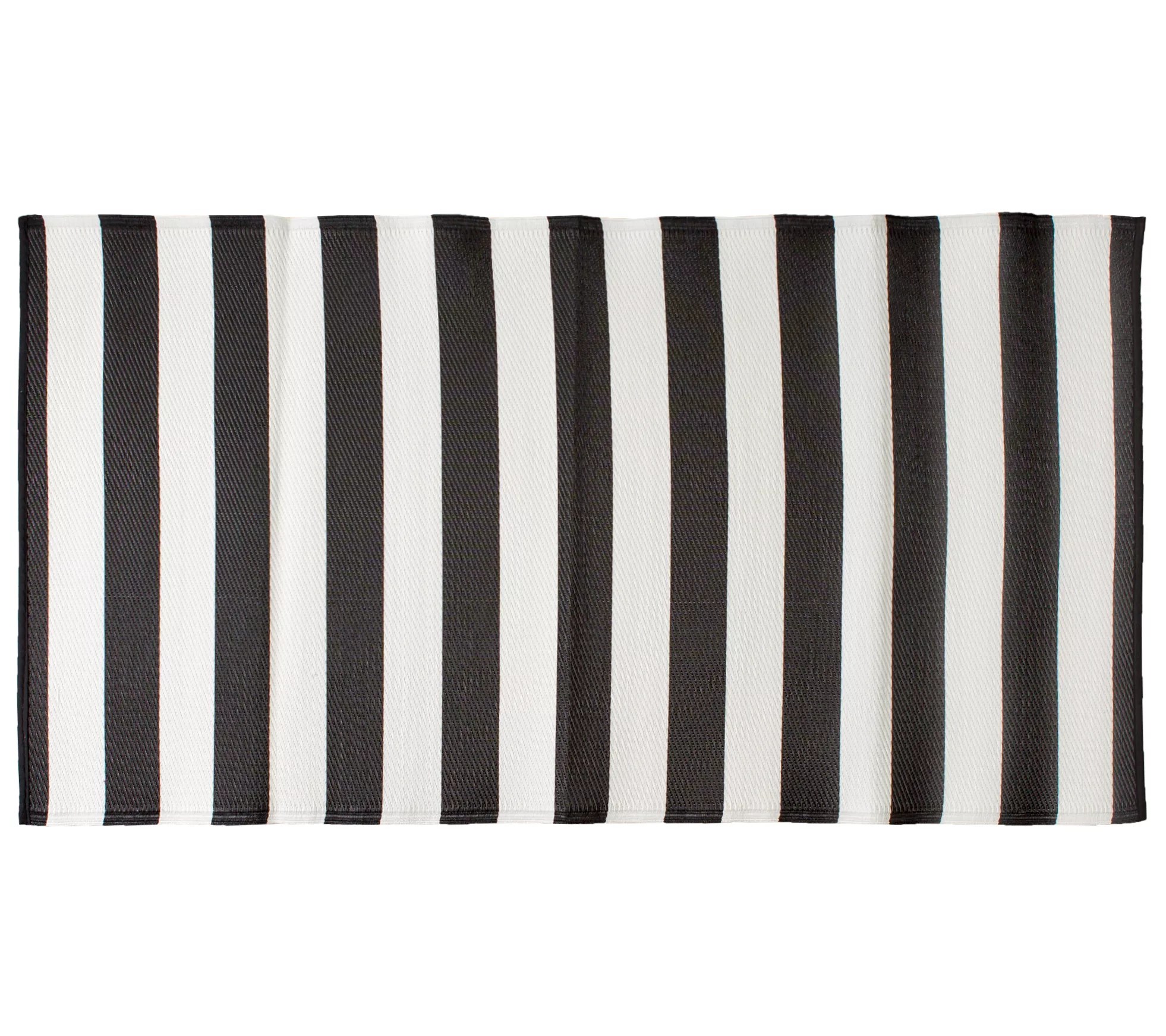 Design Imports 3' x 6' Black & White Striped Runner
