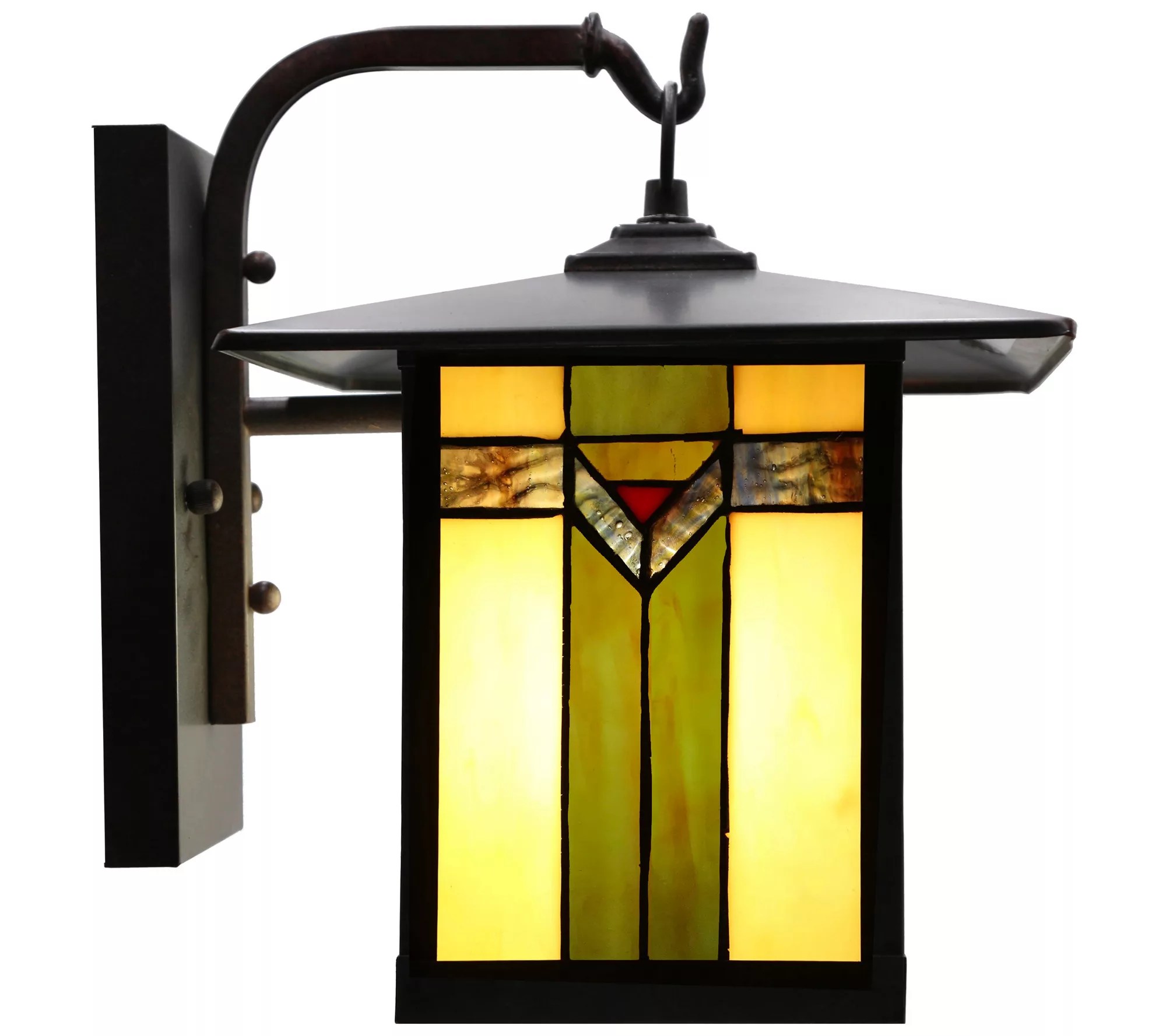 River of Goods 11.75"H Prairie Stained Glass Outdoor Light