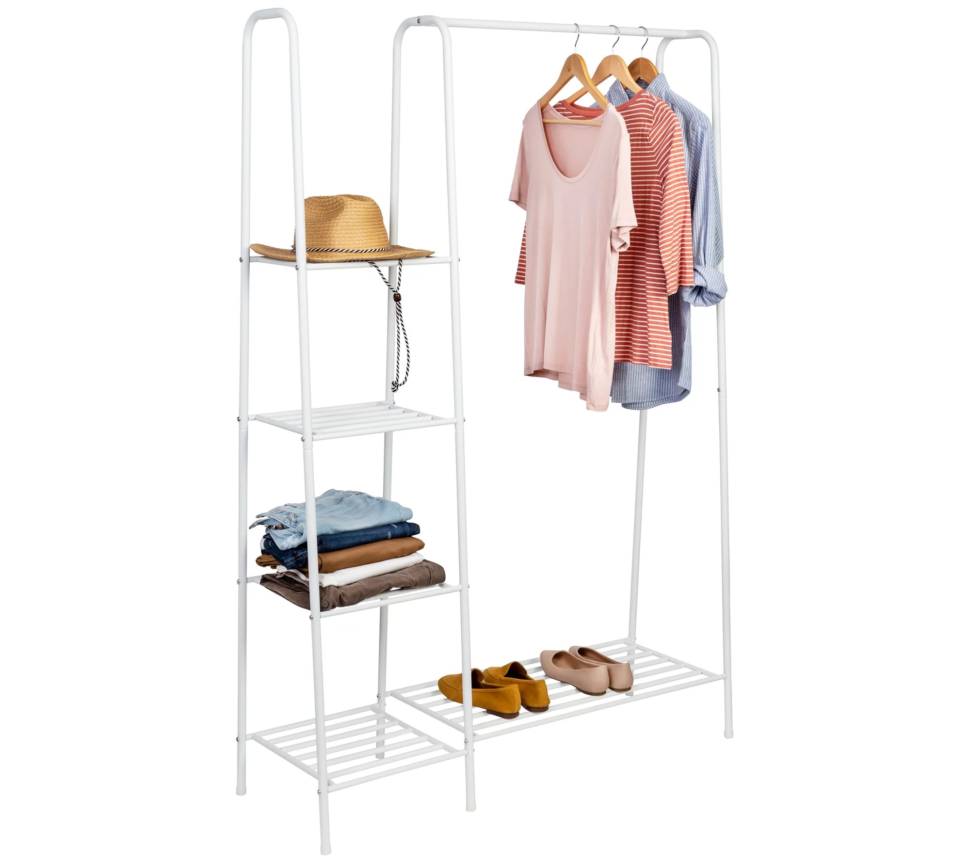 HoneyCanDo Freestanding Closet With Clothes Rack