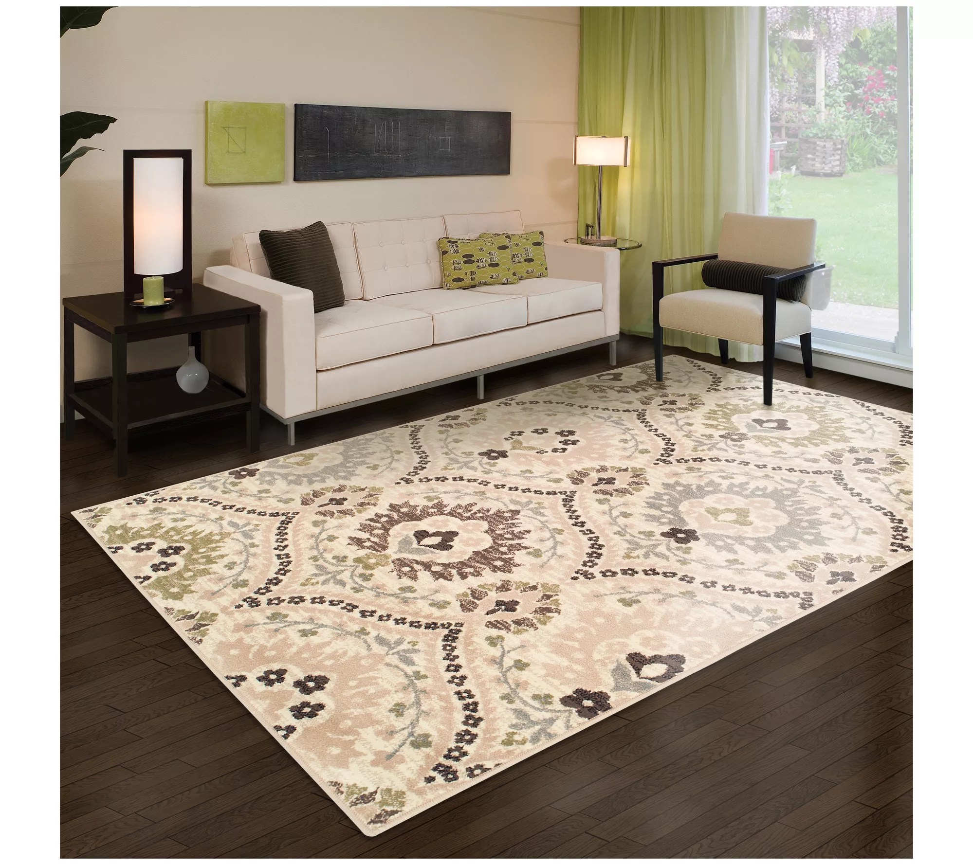 Superior Rustic Floral Damask Contemporary 6x9 Area Rug