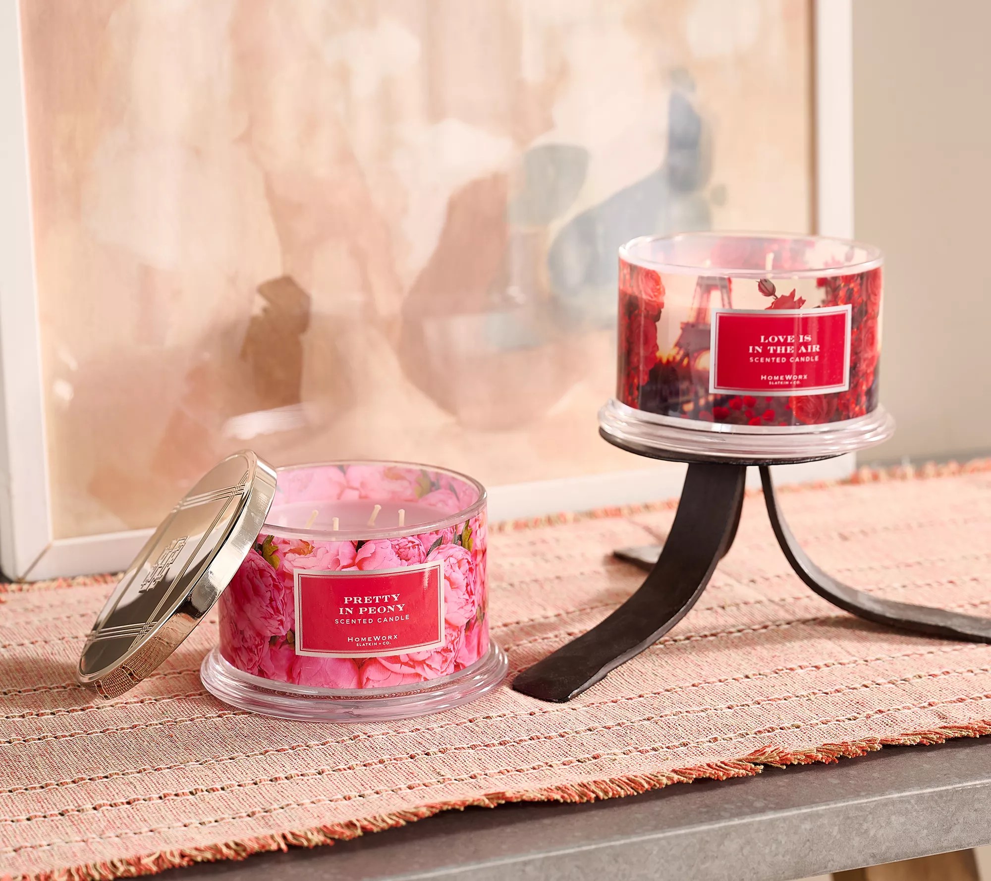 HomeWorx by Slatkin & Co Set of 2 18oz Pretty Peony & Love in the Air