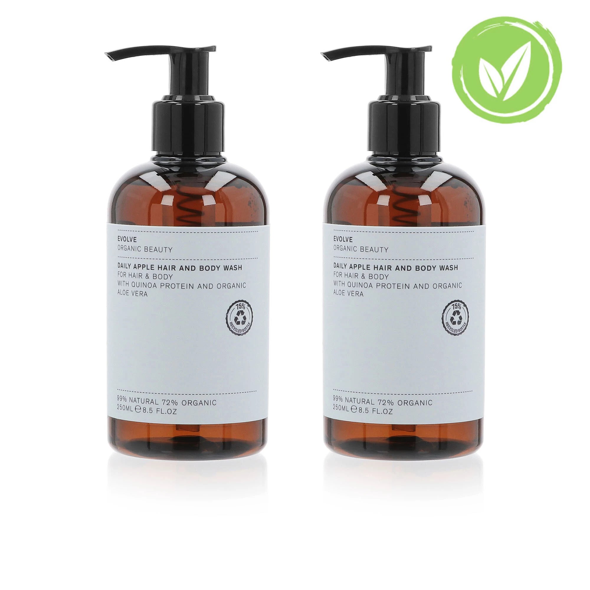 Evolve Beauty Daily Apple Hair&Body Wash, doccia shampoo (2 pz) QVC
