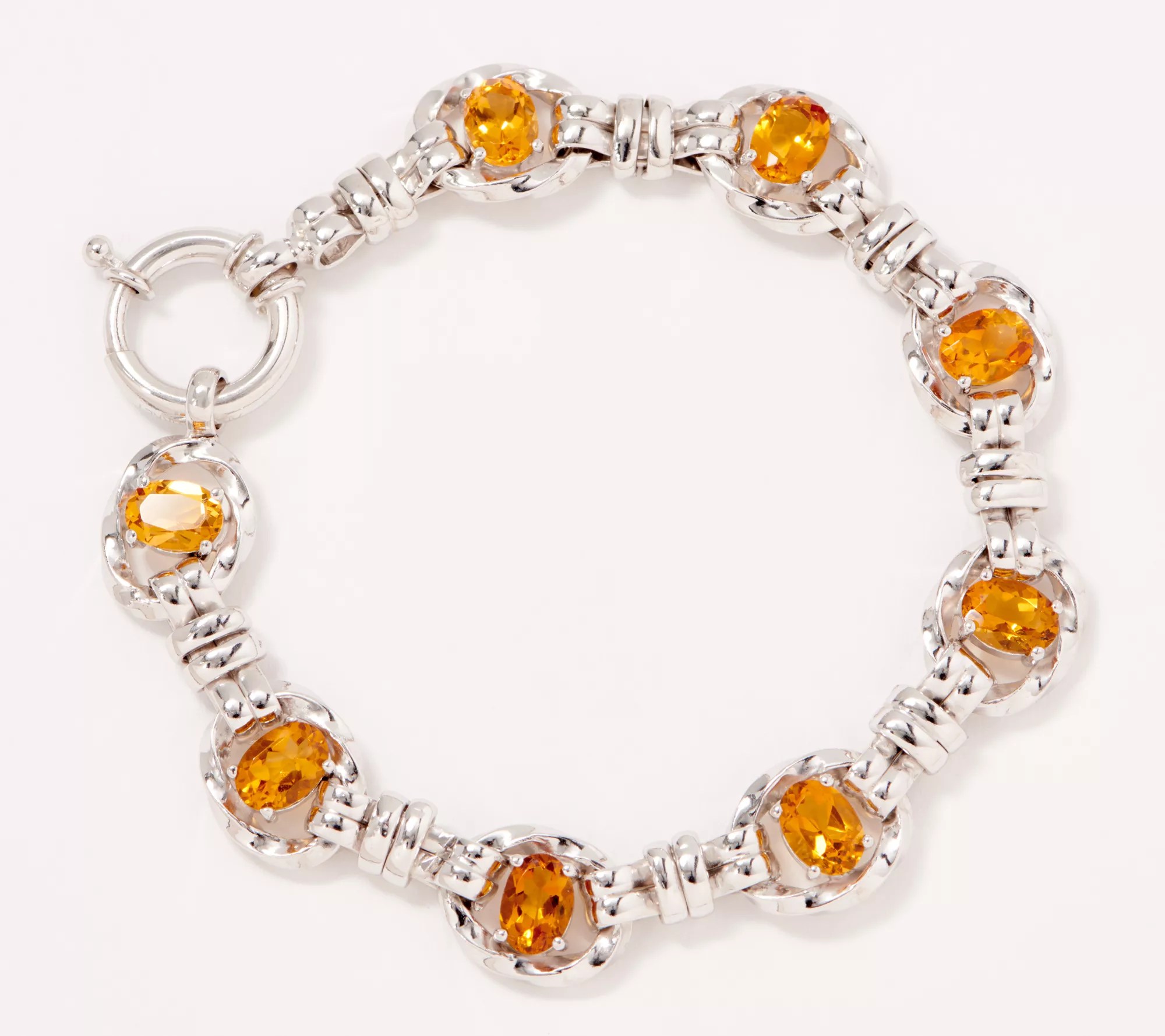 Sterling Silver Gemstone 63/4" Bracelet by Silver Style