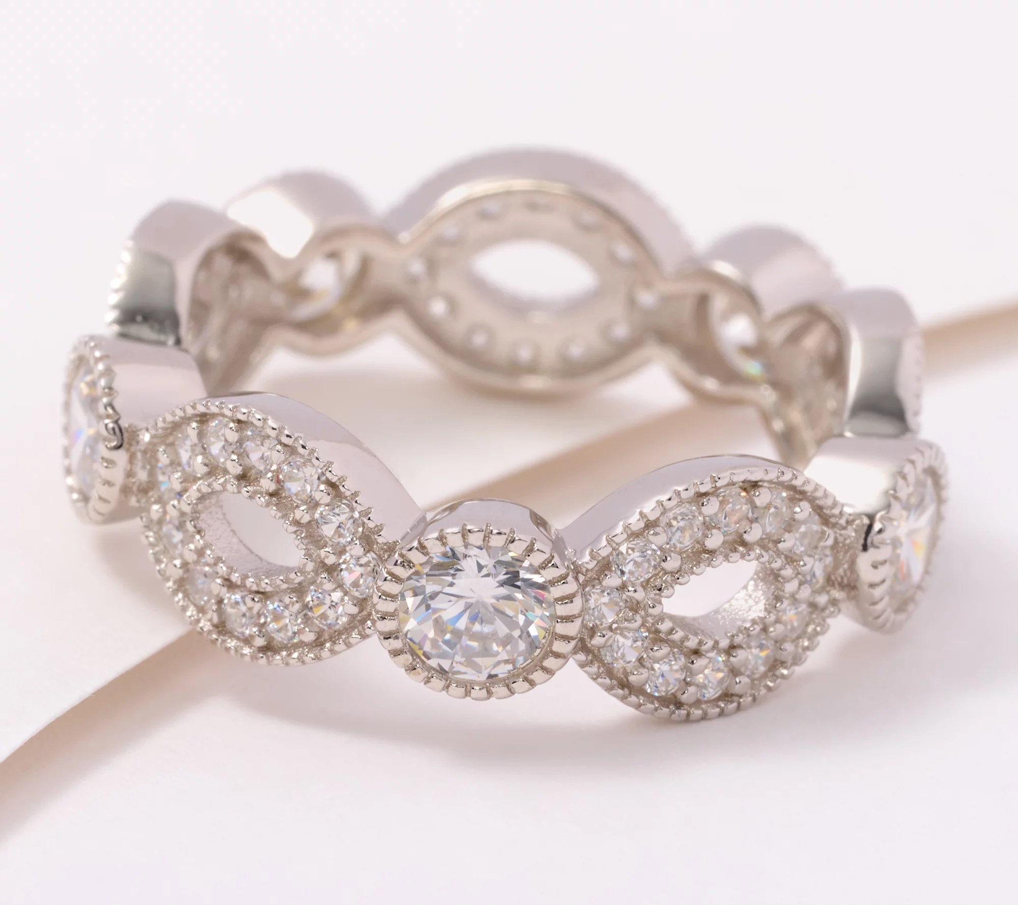 Diamonique x Erin Moseley Forever & A Day Band Ring, Sterling Silver