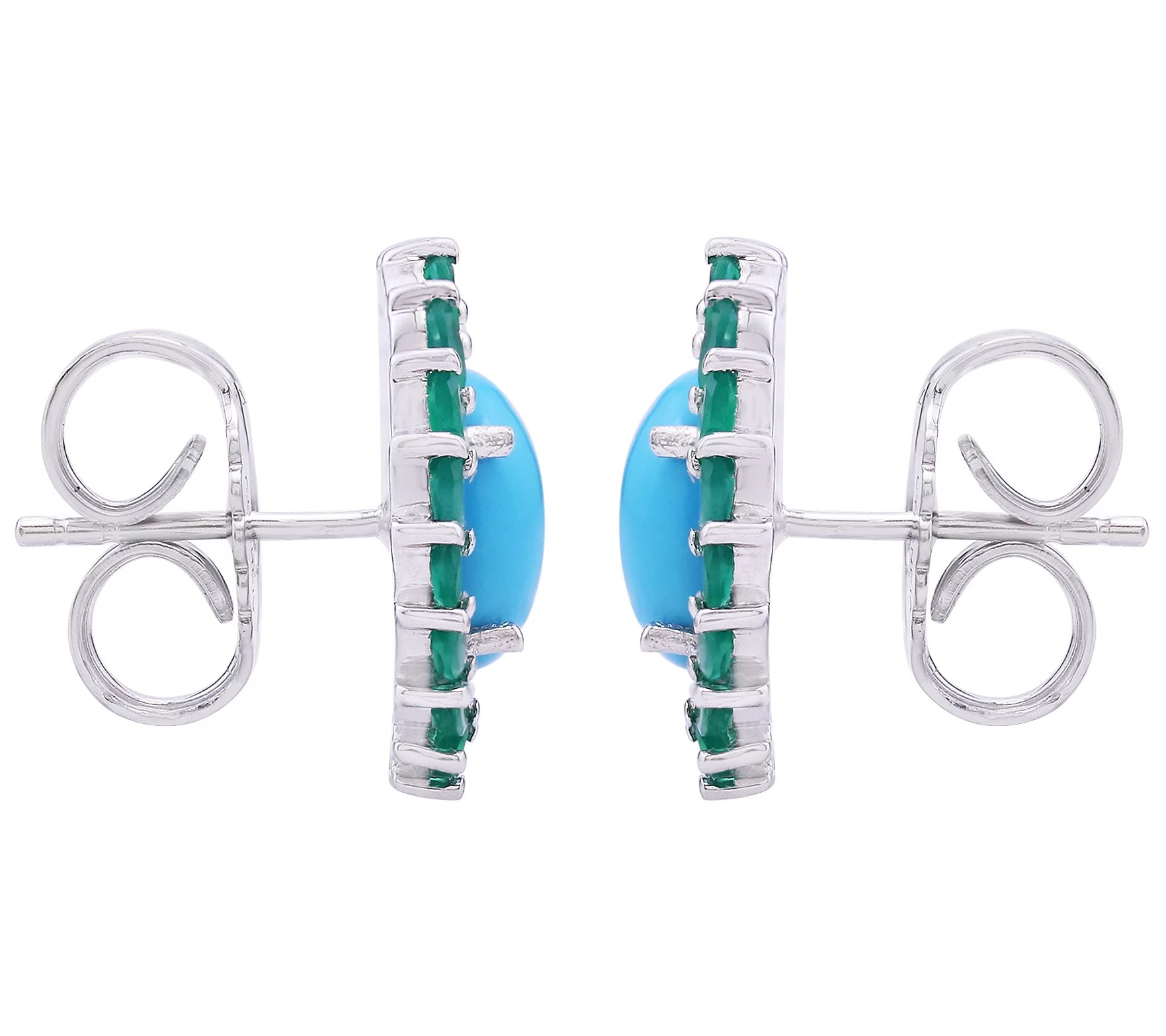 Generation Gems Sterling Turquoise & Green O nyx Earrings