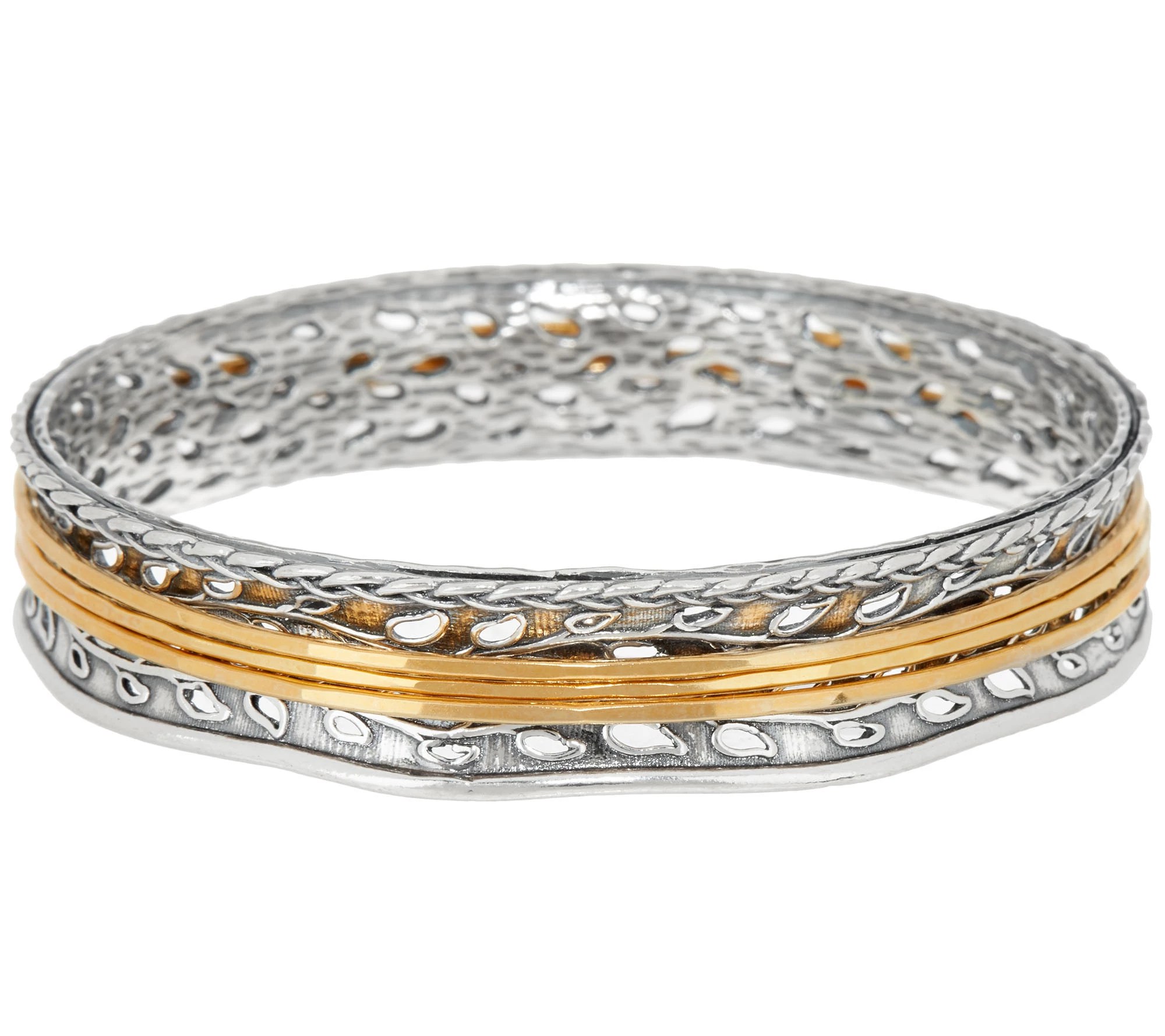 Or Paz Sterling Silver Twotone Spinner Bangle, 29.0g