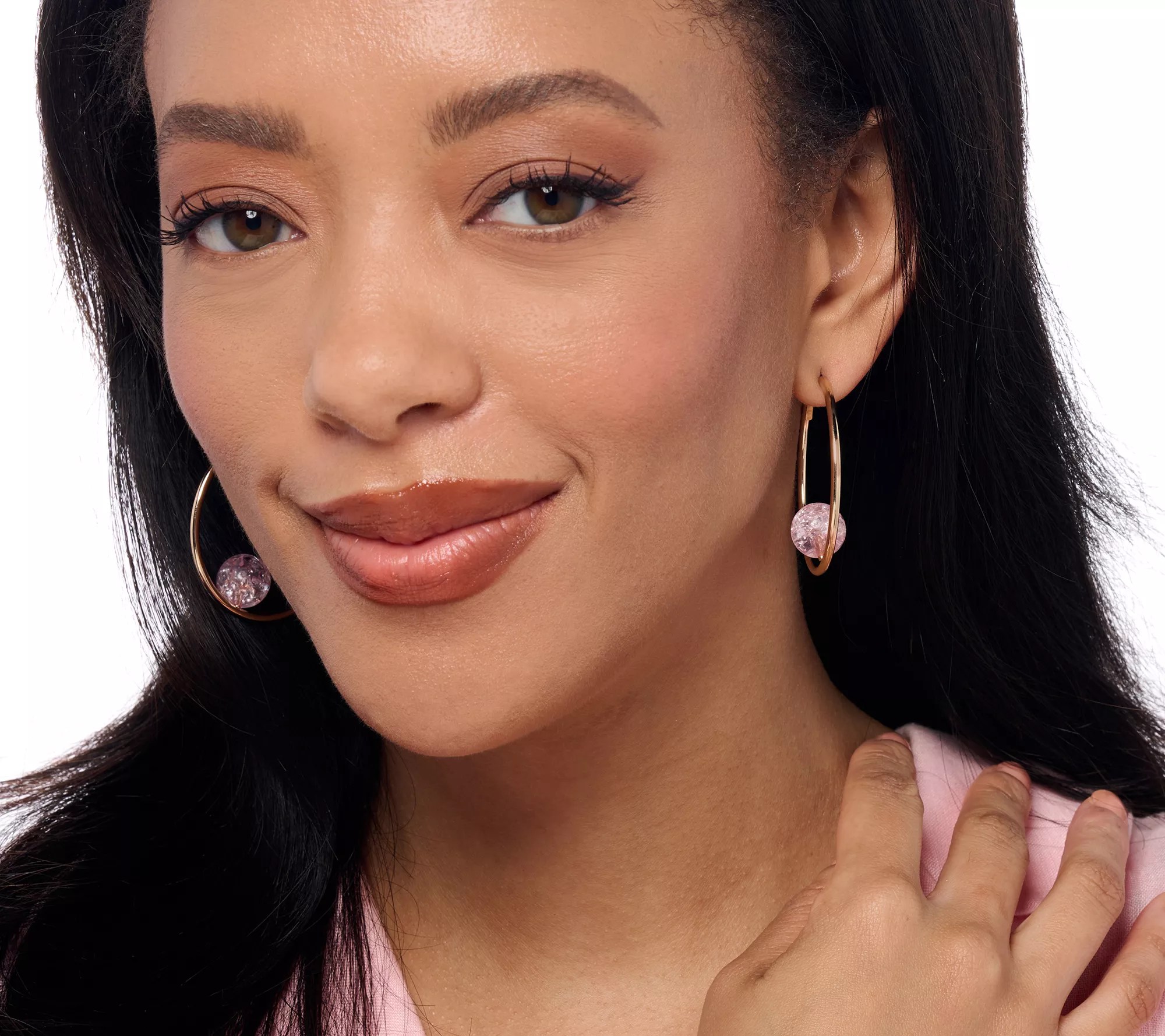 Joan Rivers Hoop with Crackle Bead